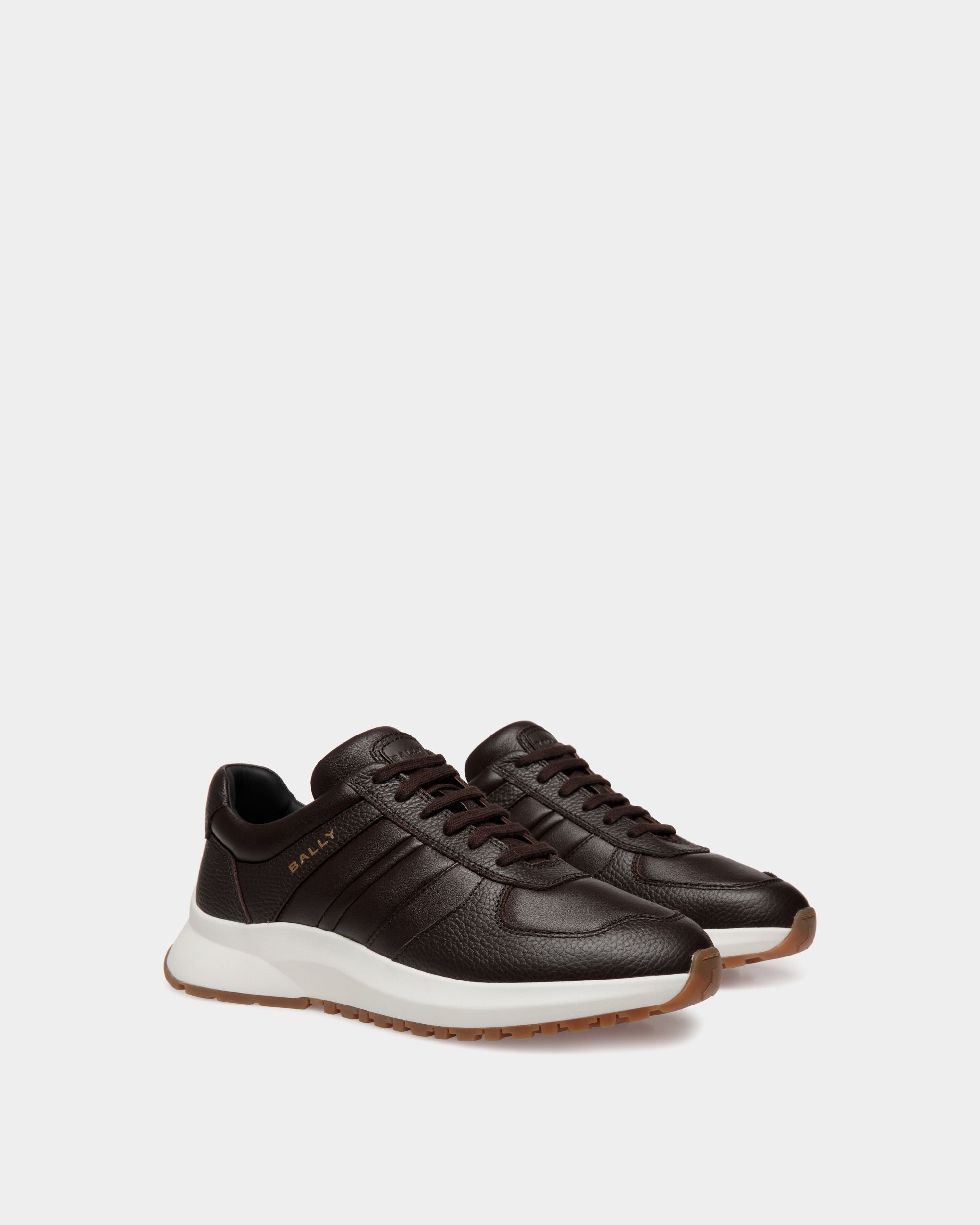 Outline Sneaker Aus Genarbtem Leder In Ebenholzschwarz - Herren - Bally - 02