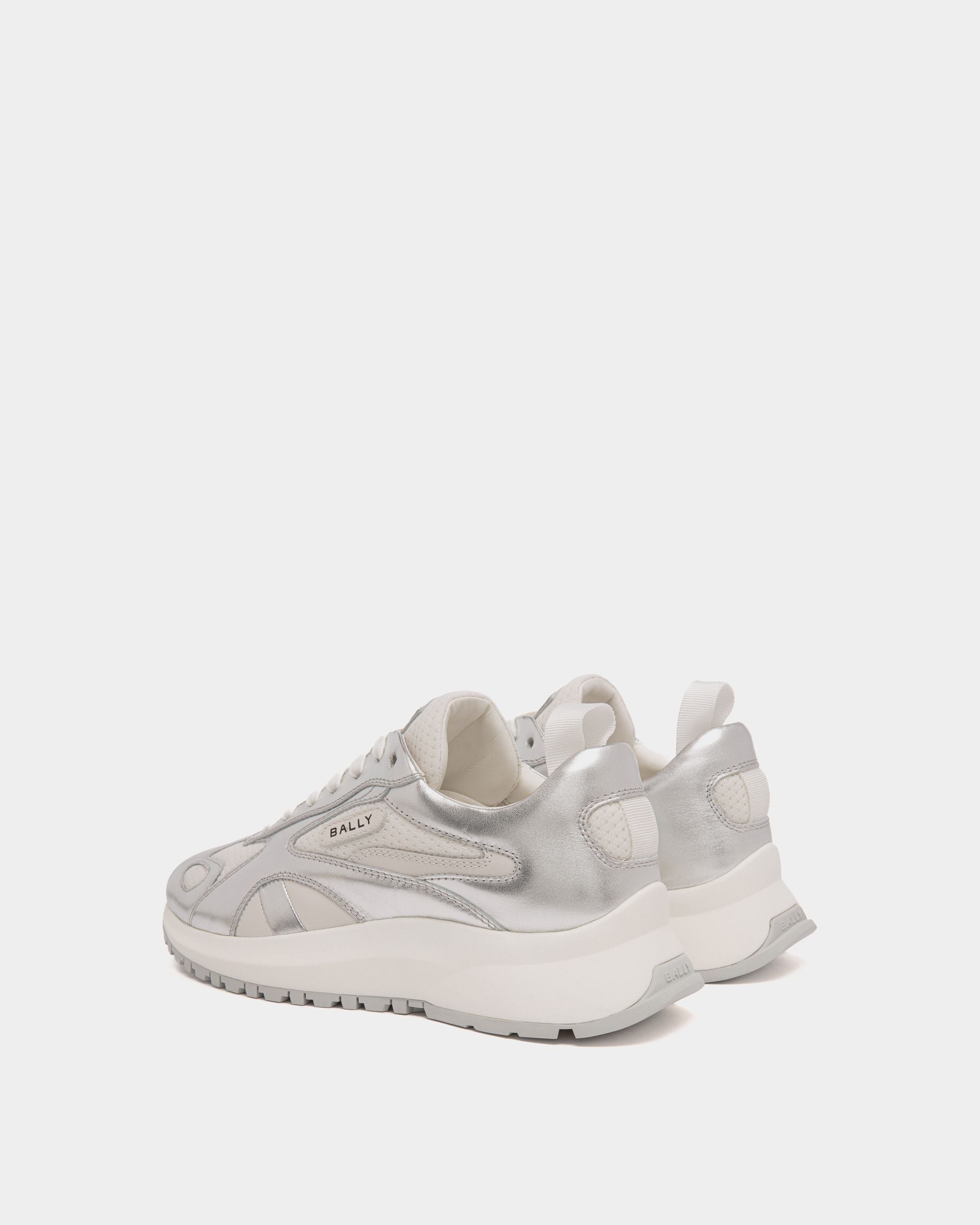 Outline Sneaker Aus Leder In Weiß Und Silber - Herren - Bally - 03