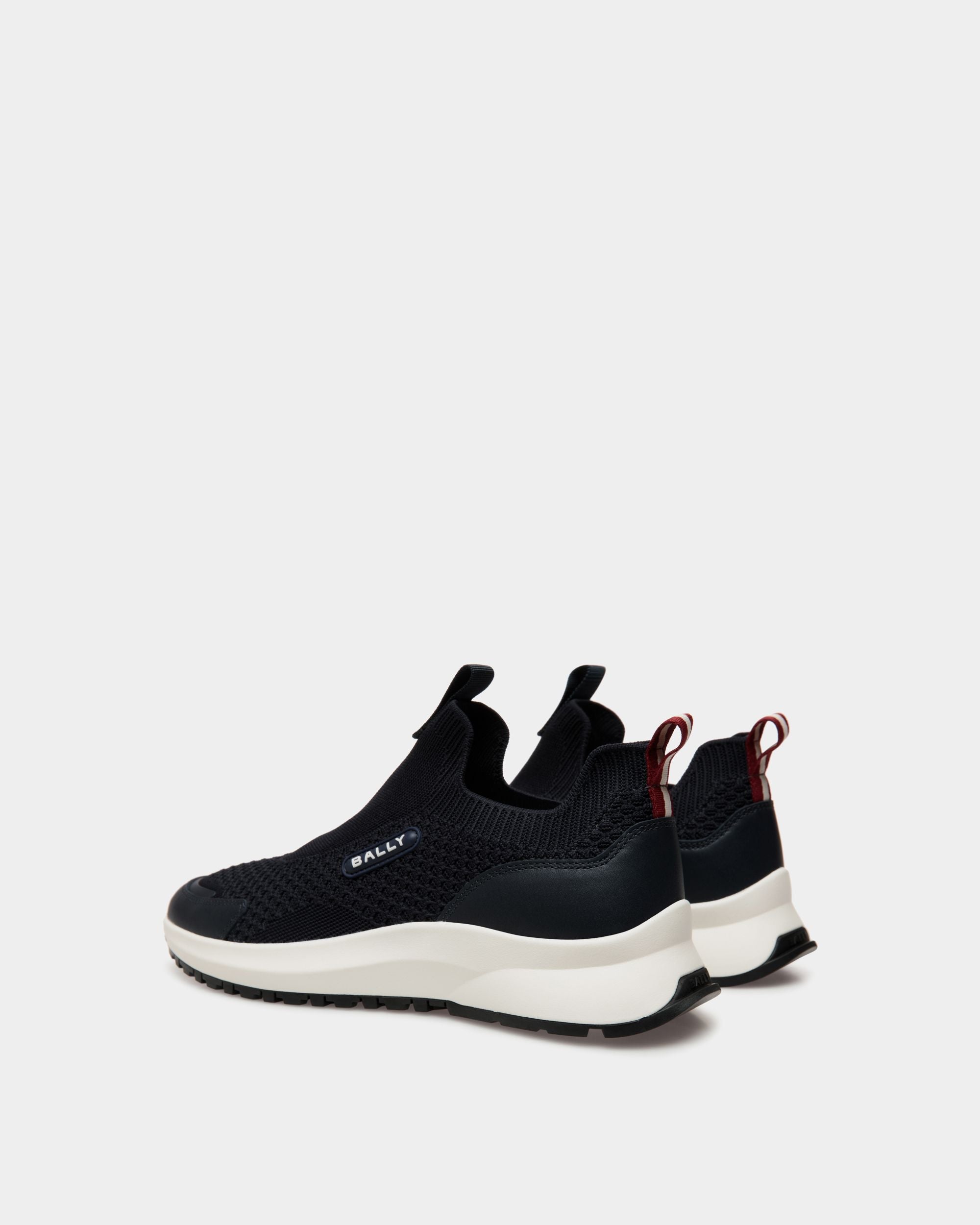 Outline Sneaker Aus Strickgewebe In Navy Blue - Herren - Bally - 03
