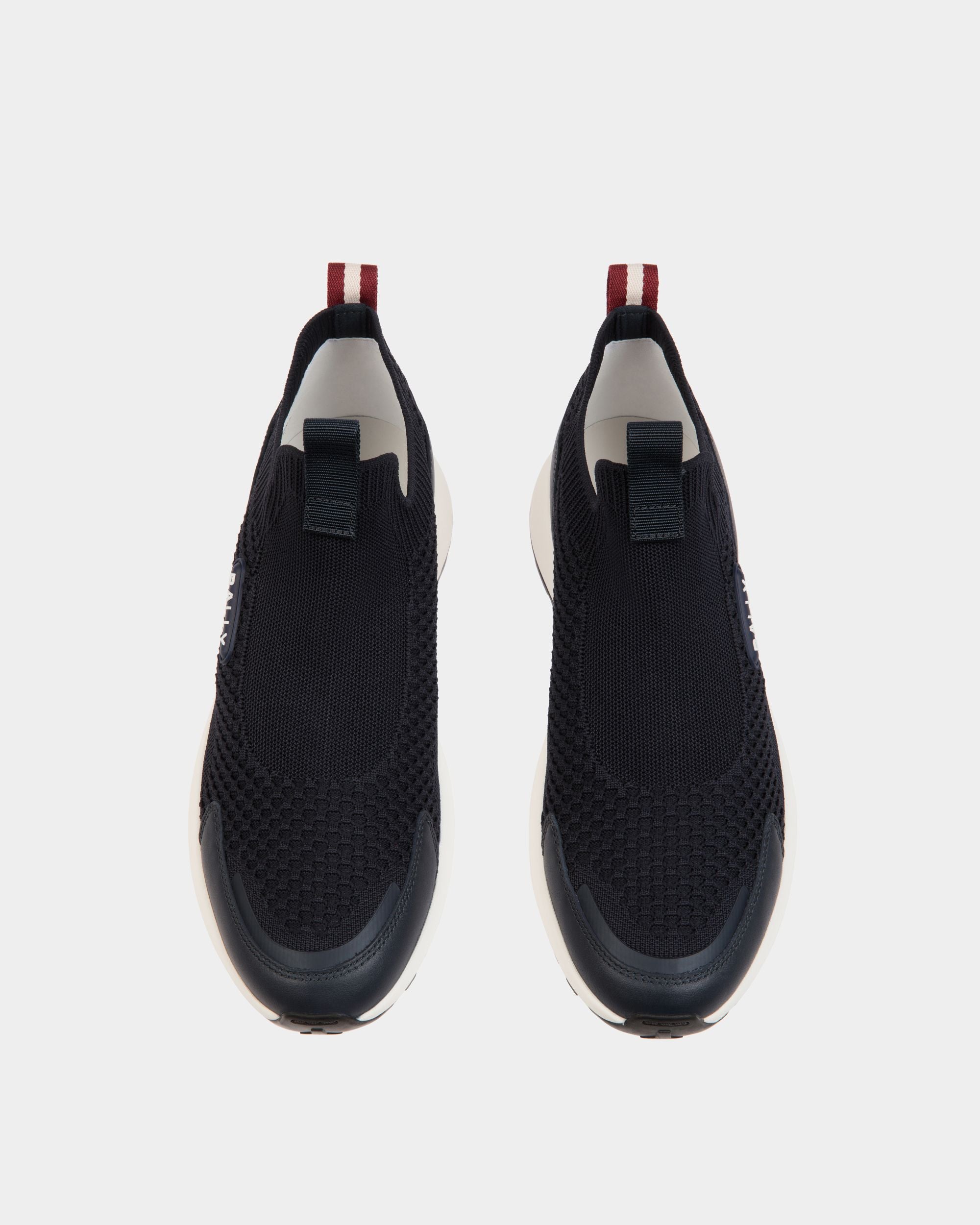 Outline Sneaker Aus Strickgewebe In Navy Blue - Herren - Bally - 04
