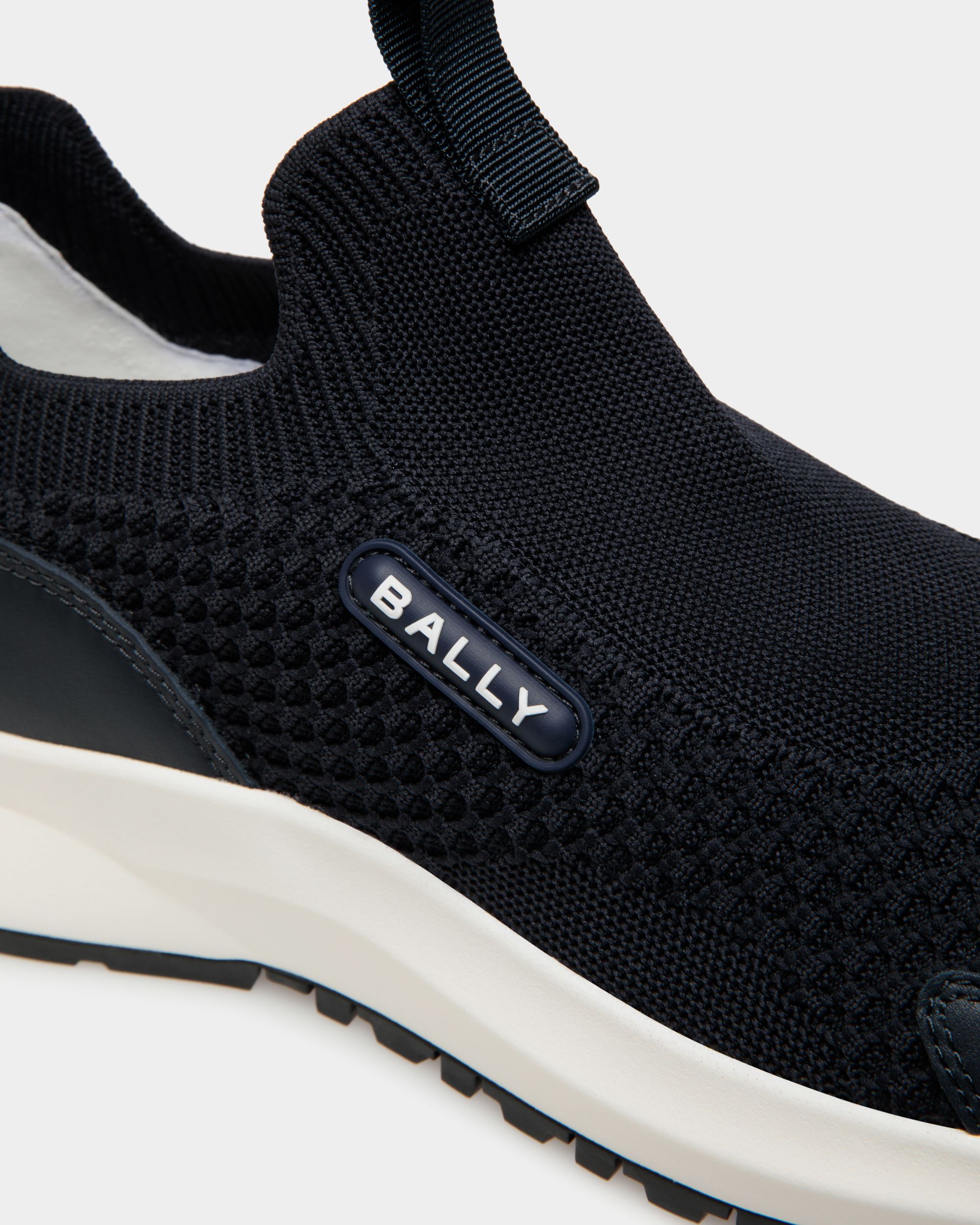 Outline Sneaker Aus Strickgewebe In Navy Blue - Herren - Bally - 03