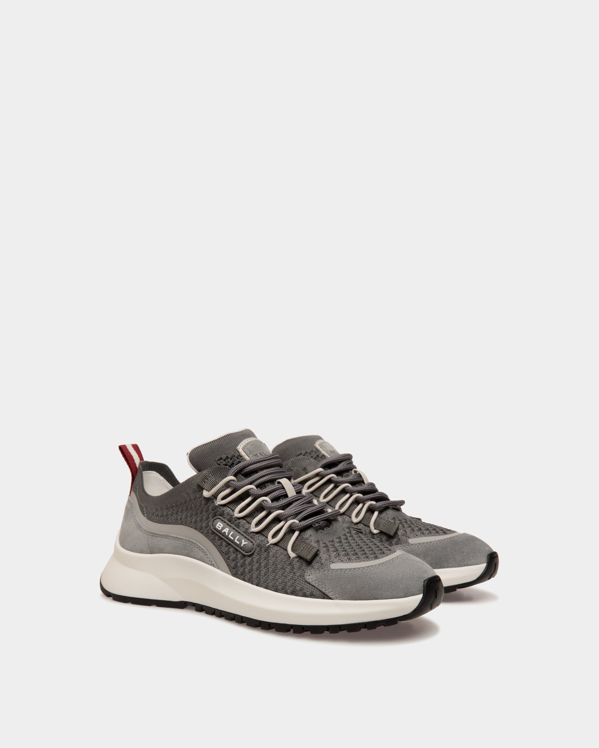 Outline Sneaker Aus Strickgewebe In Light Grey - Herren - Bally - 02