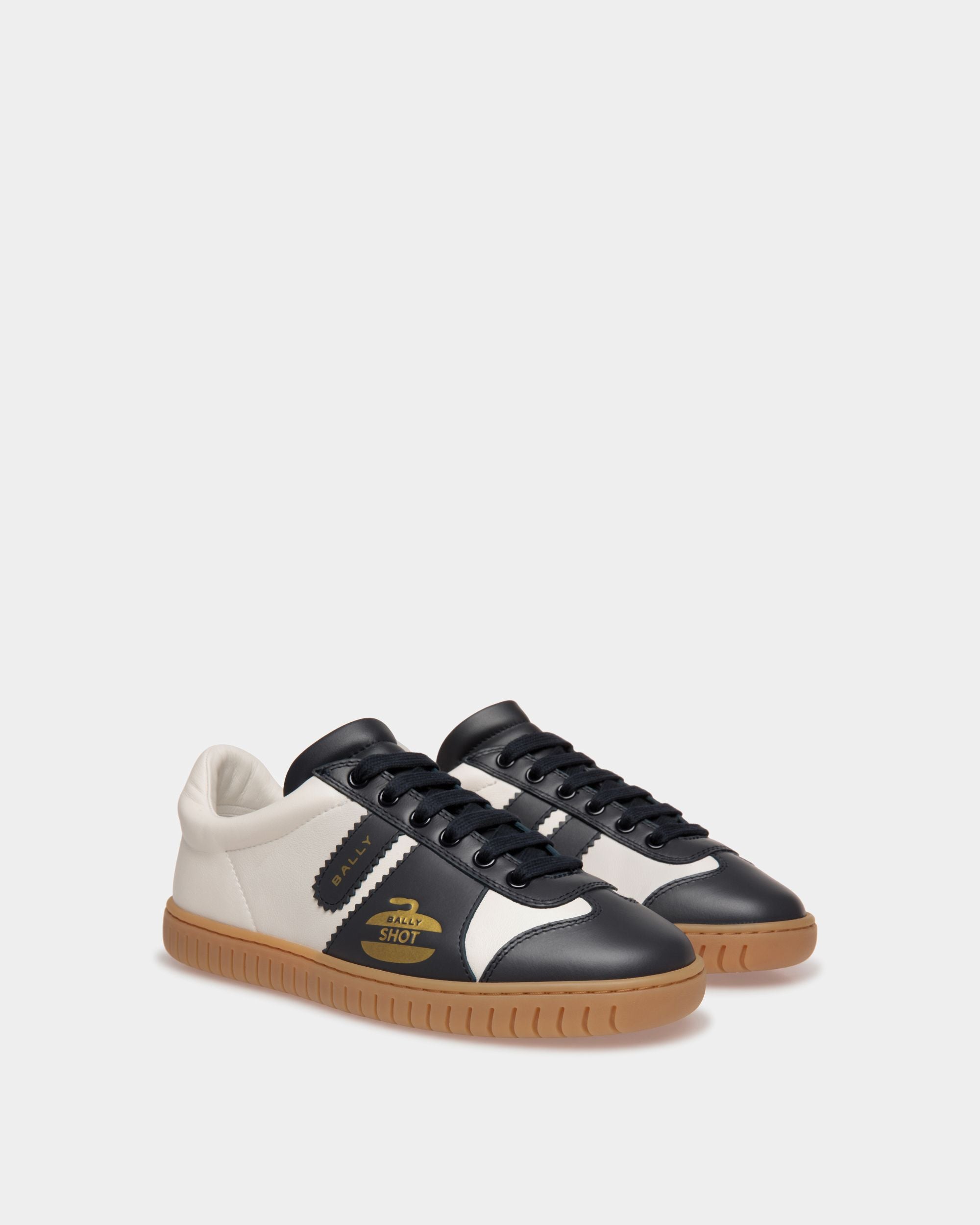 Player Sneaker Aus Leder In Blau Und Weiß - Herren - Bally - 02