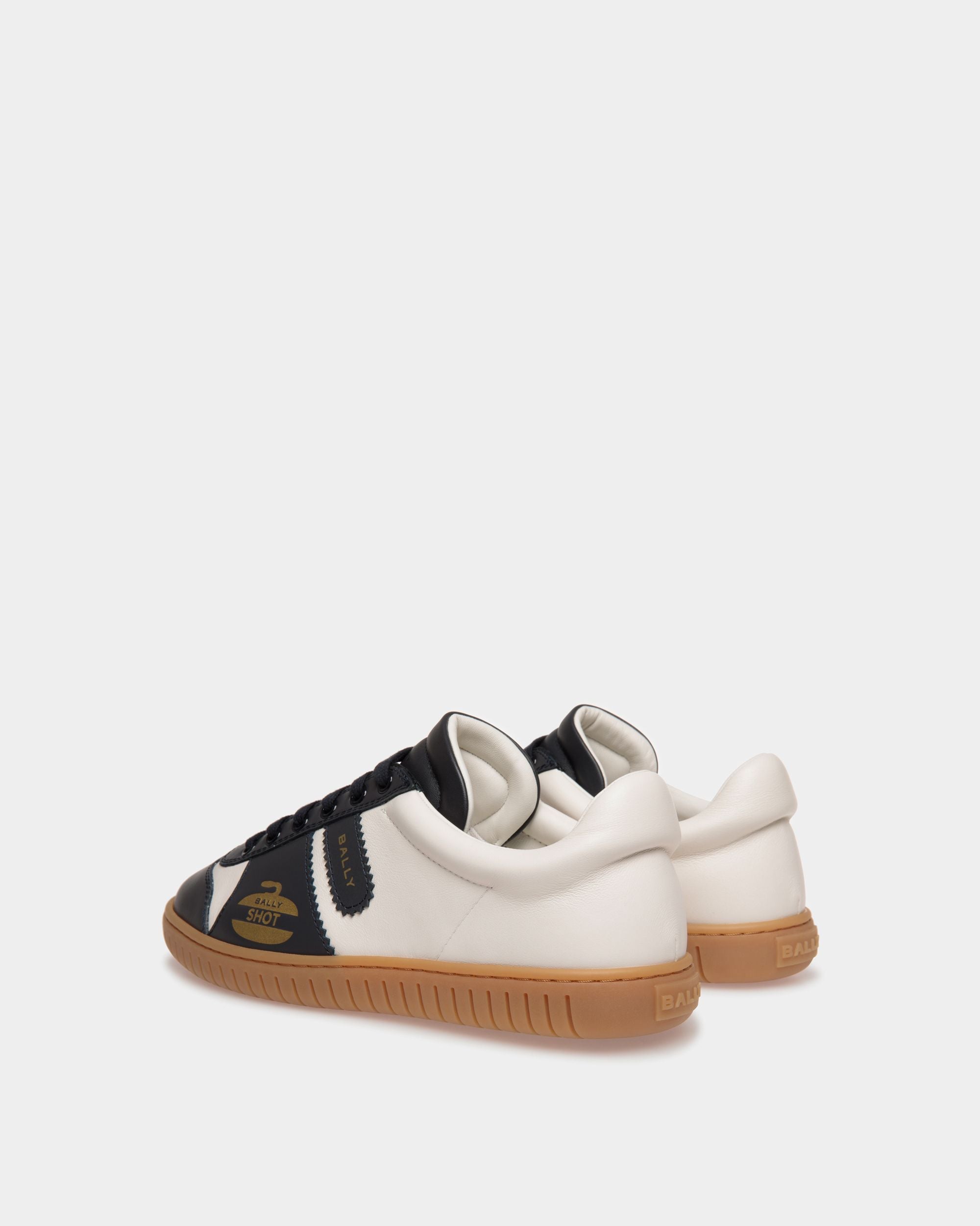 Player Sneaker Aus Leder In Blau Und Weiß - Herren - Bally - 03