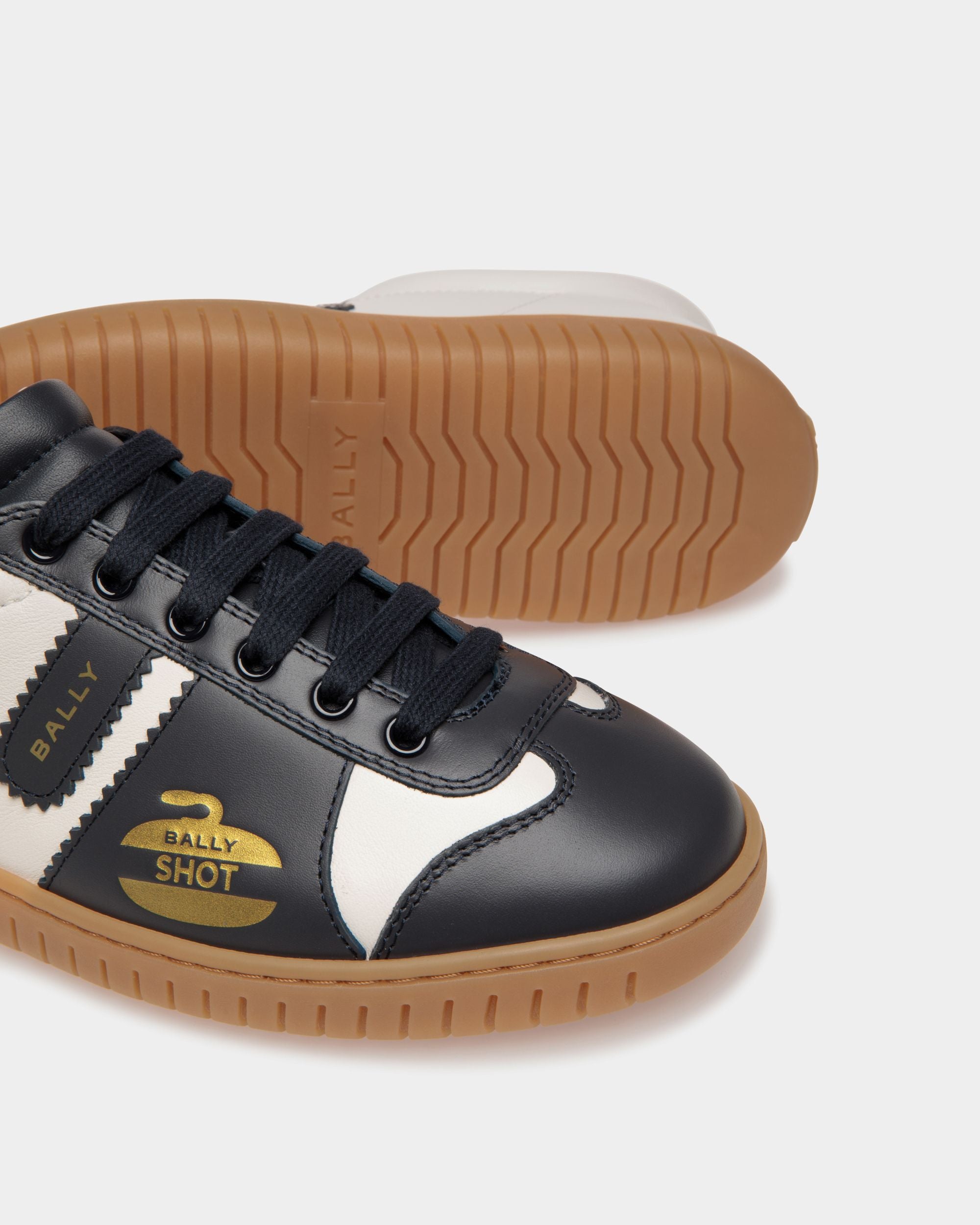 Player Sneaker Aus Leder In Blau Und Weiß - Herren - Bally - 04