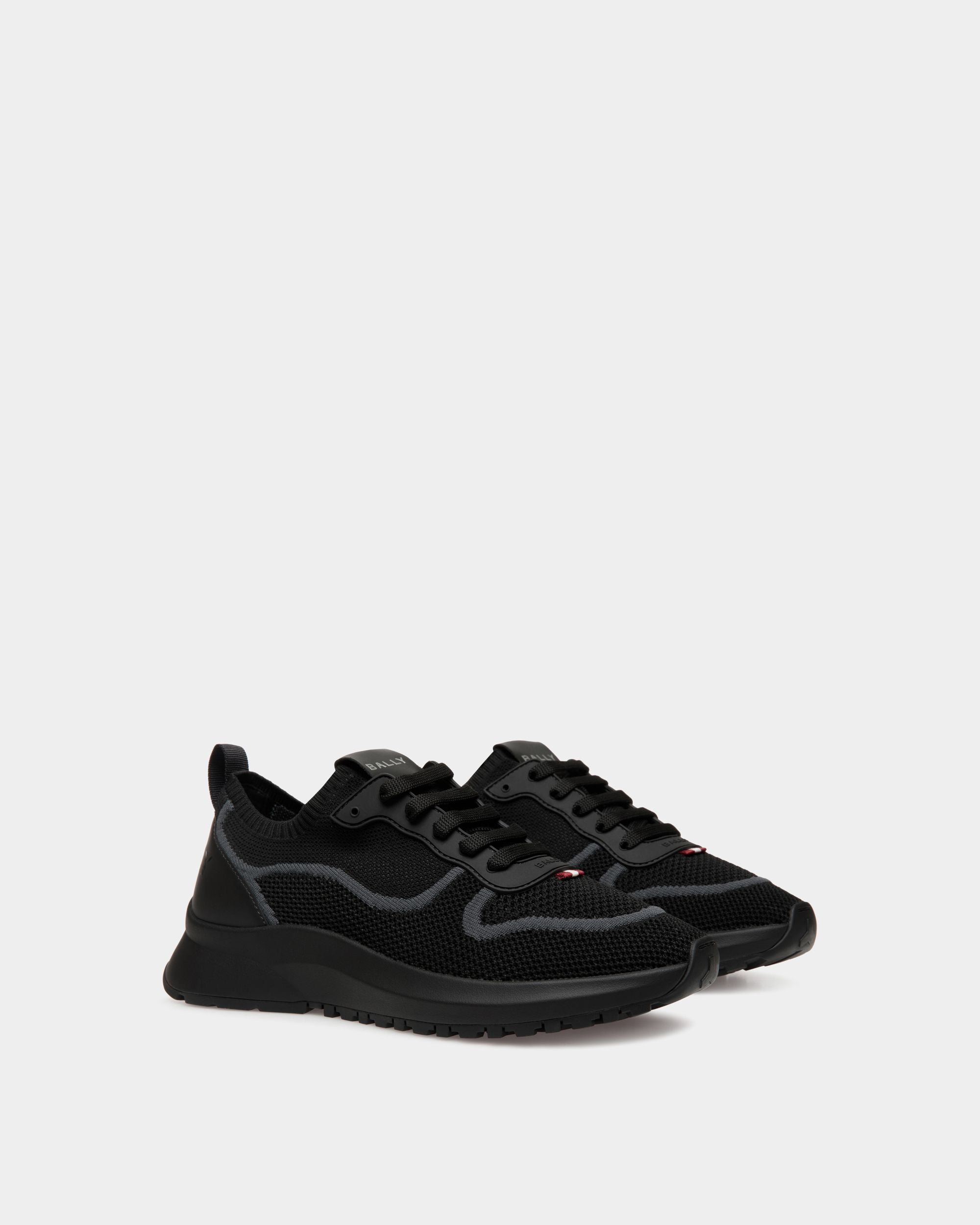 Outline Sneaker Aus Schwarzem Strickgewebe - Herren - Bally - 02