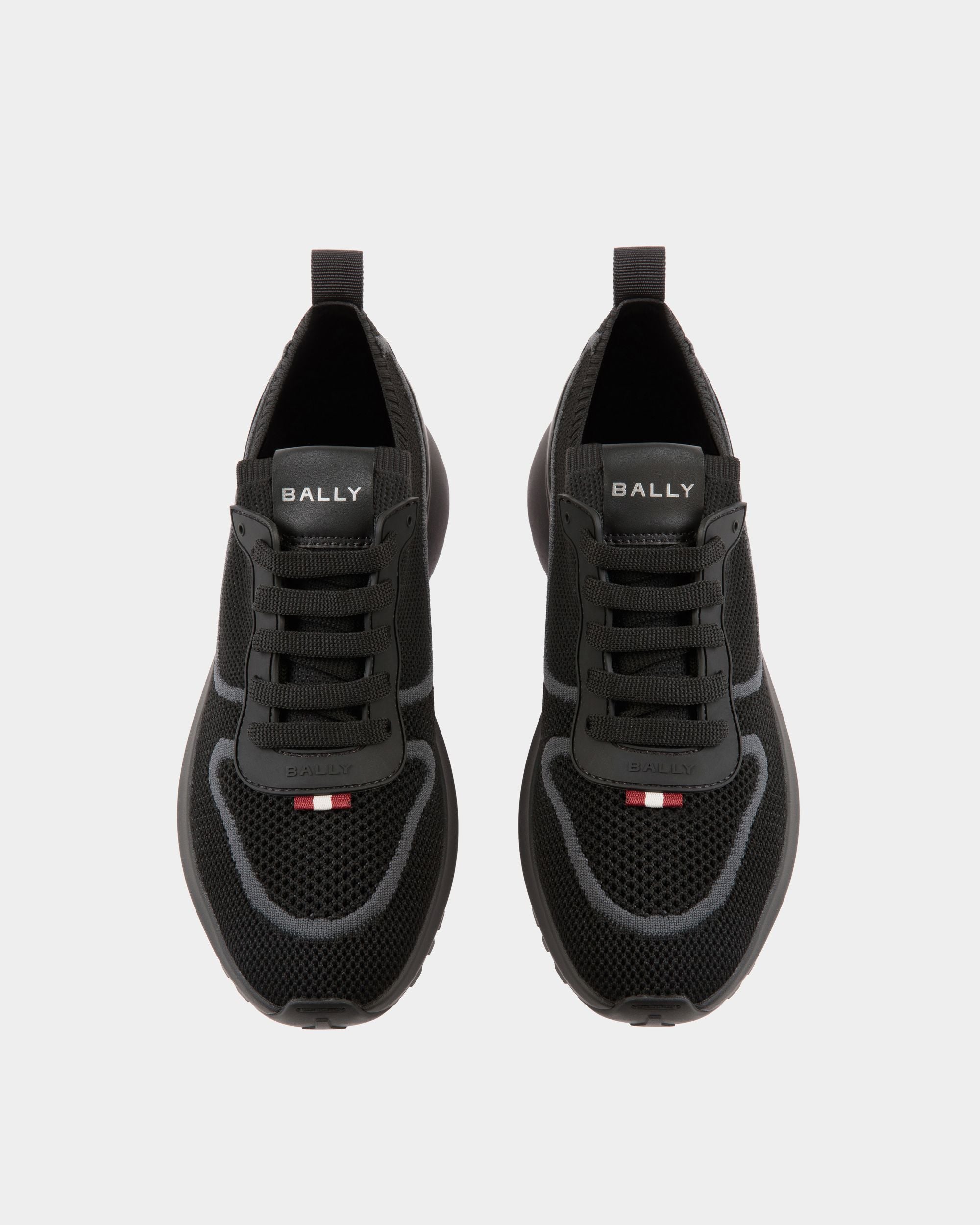 Outline Sneaker Aus Schwarzem Strickgewebe - Herren - Bally - 04