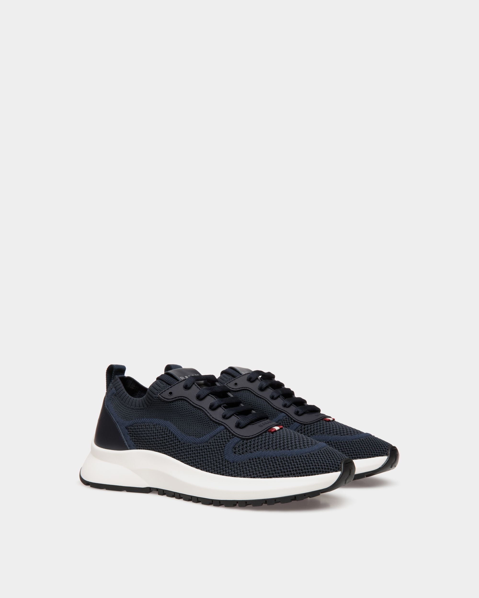 Outline Sneaker Aus Strickgewebe In Navy Blue - Herren - Bally - 03