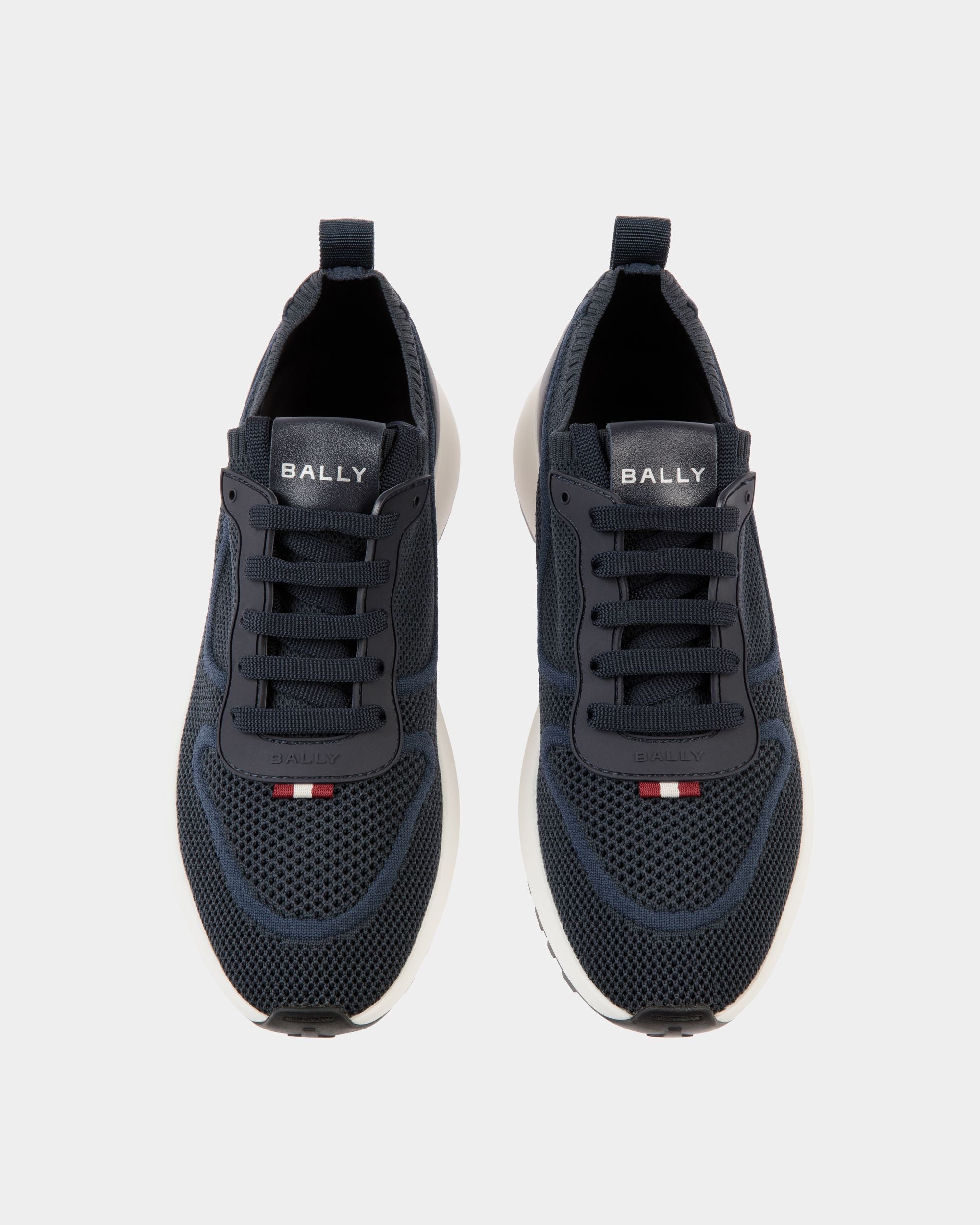 Outline Sneaker Aus Strickgewebe In Navy Blue - Herren - Bally - 05