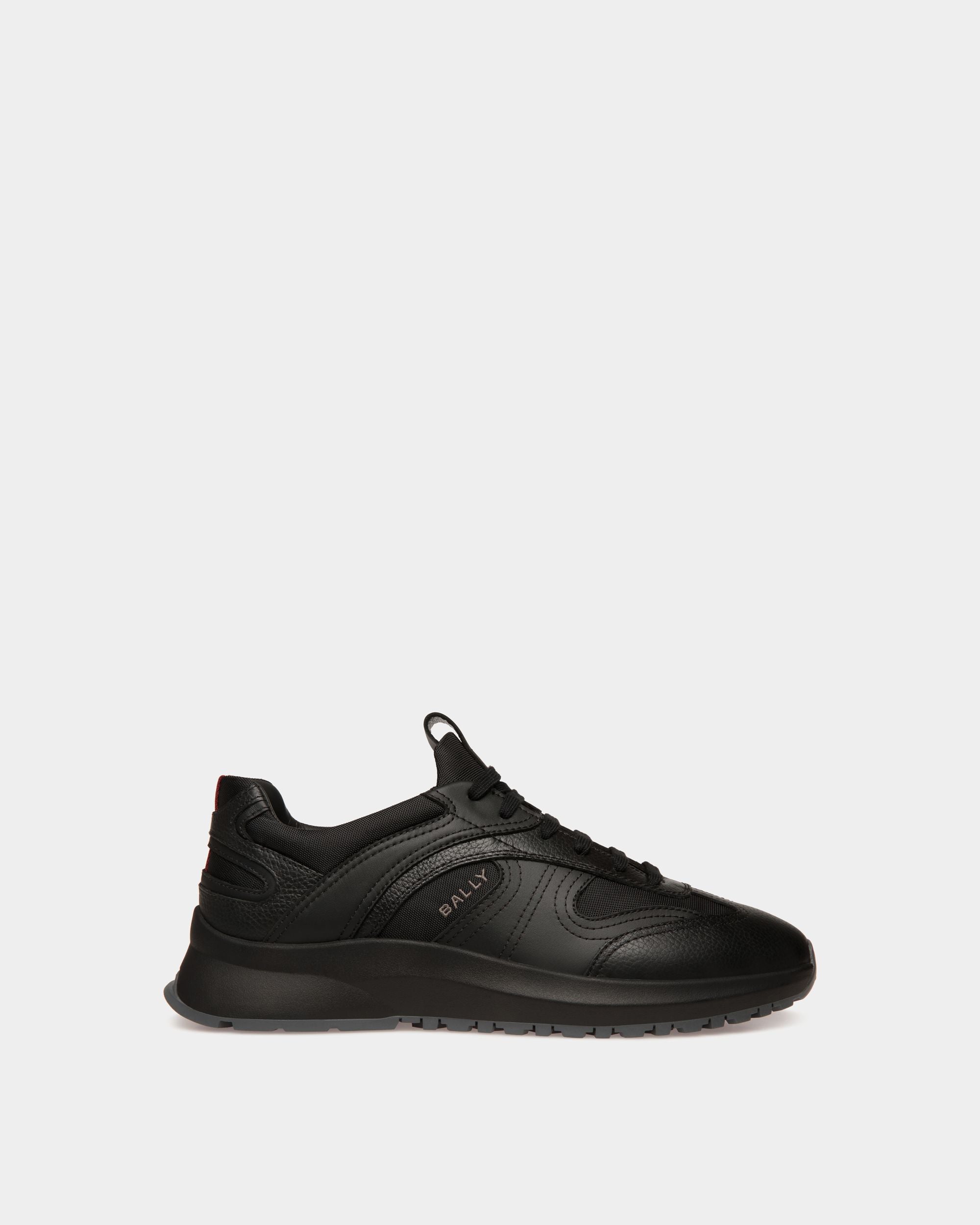 Outline Sneaker Aus Schwarzem Leder Und Nylon - Herren - Bally - 01