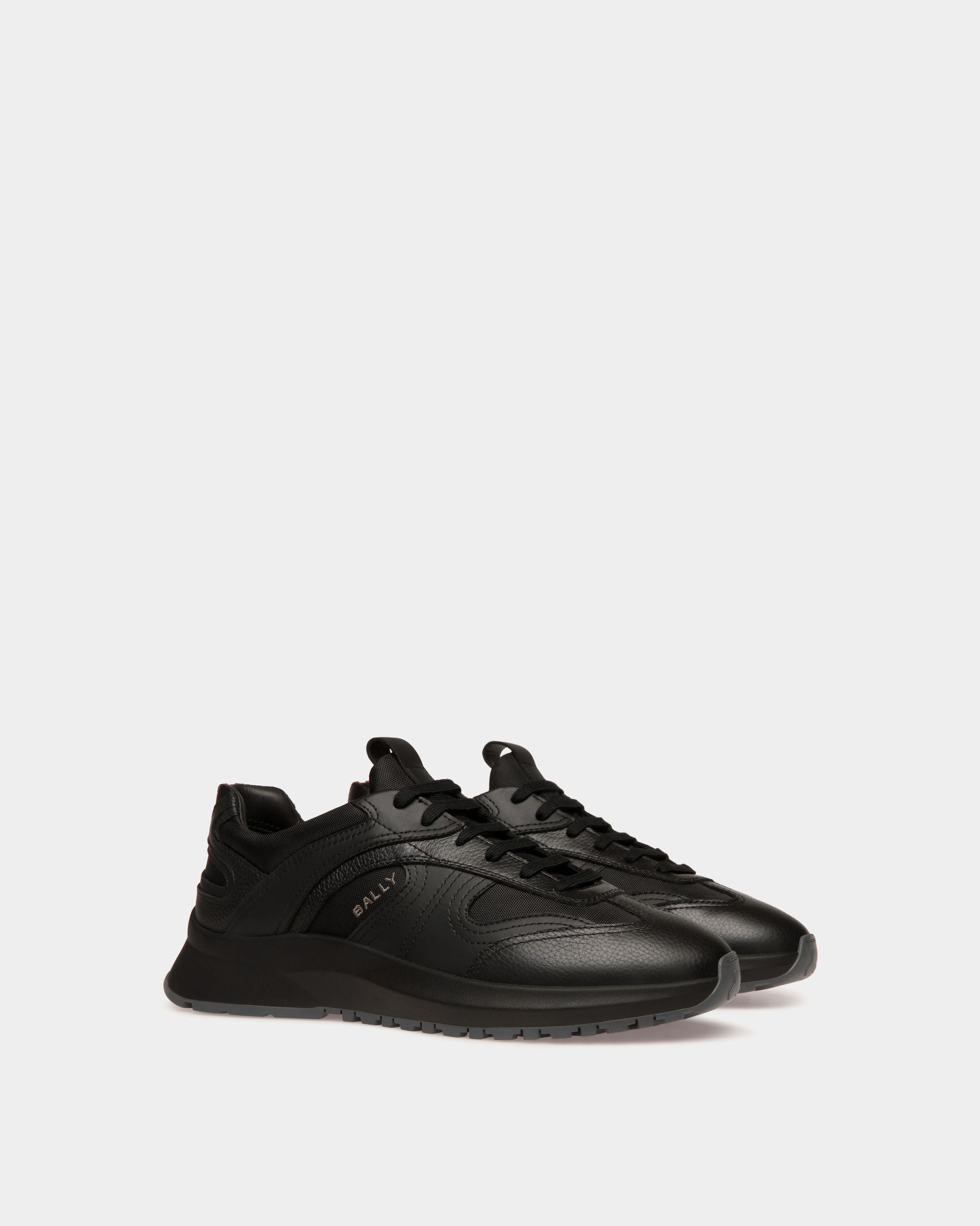 Outline Sneaker Aus Schwarzem Leder Und Nylon - Herren - Bally - 03