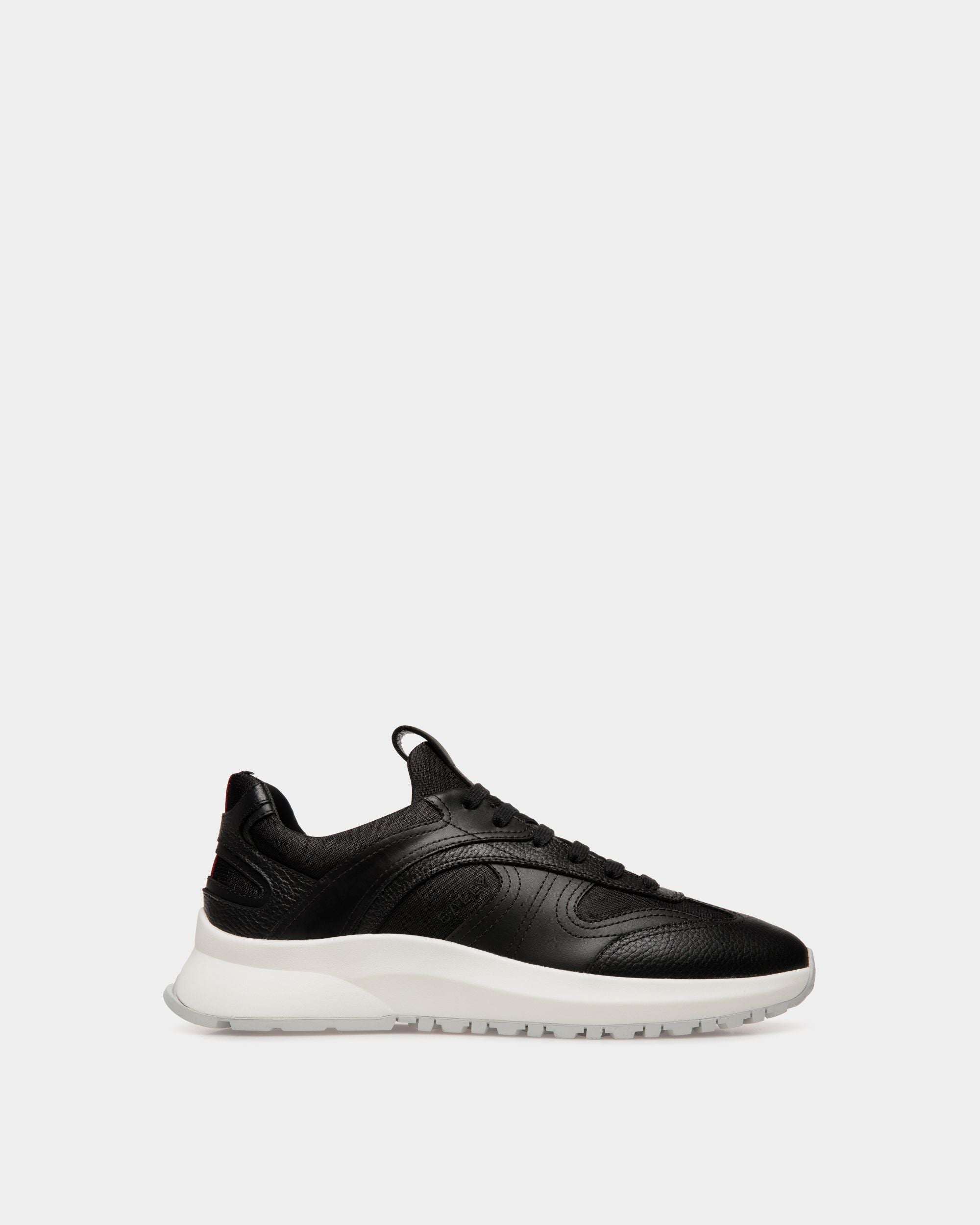 Outline Sneaker Aus Leder Und Nylon In Schwarz Und Weiß - Herren - Bally - 01