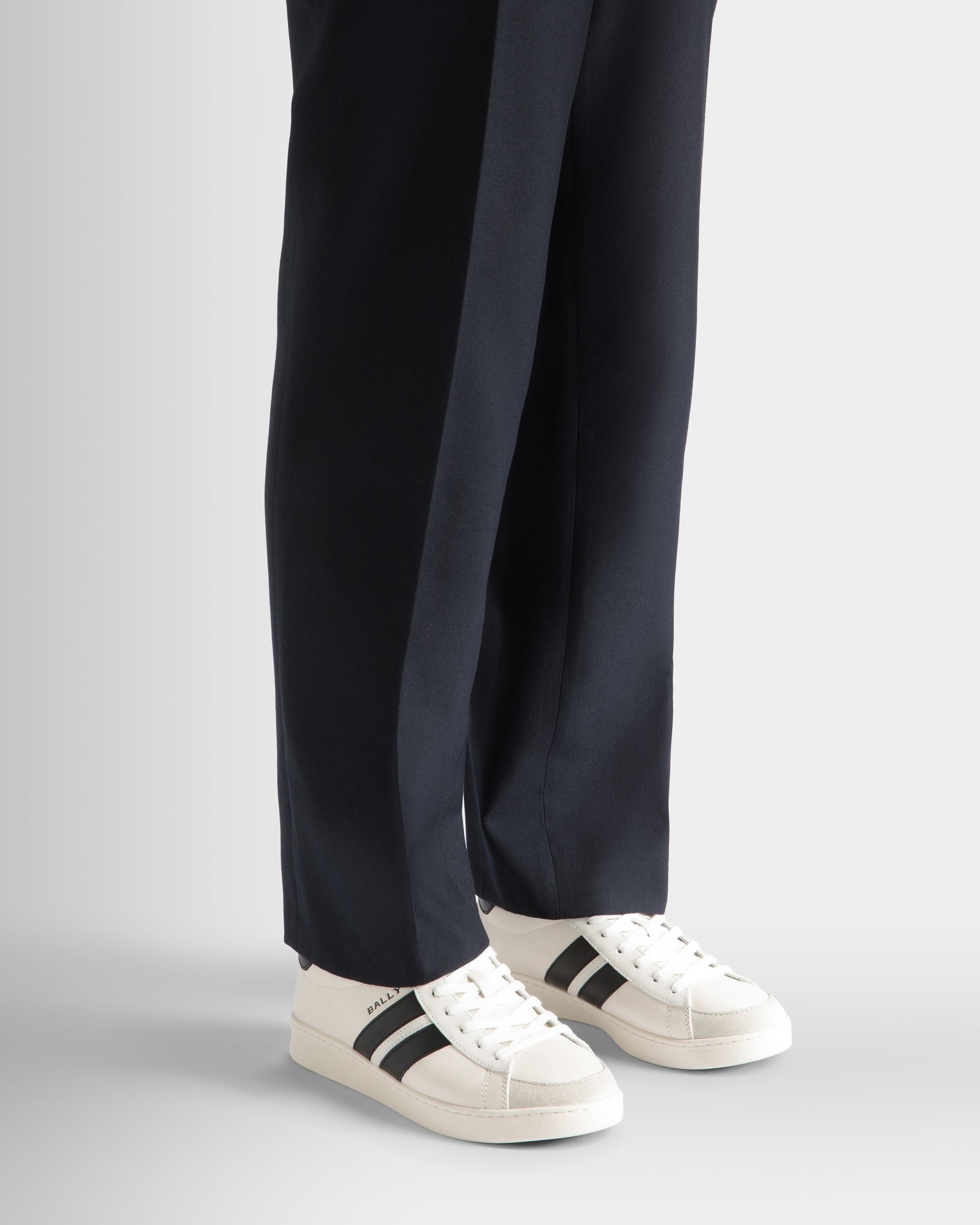 Tennis Sneaker Aus Leder In Weiß Und Schwarz - Herren - Bally - 02