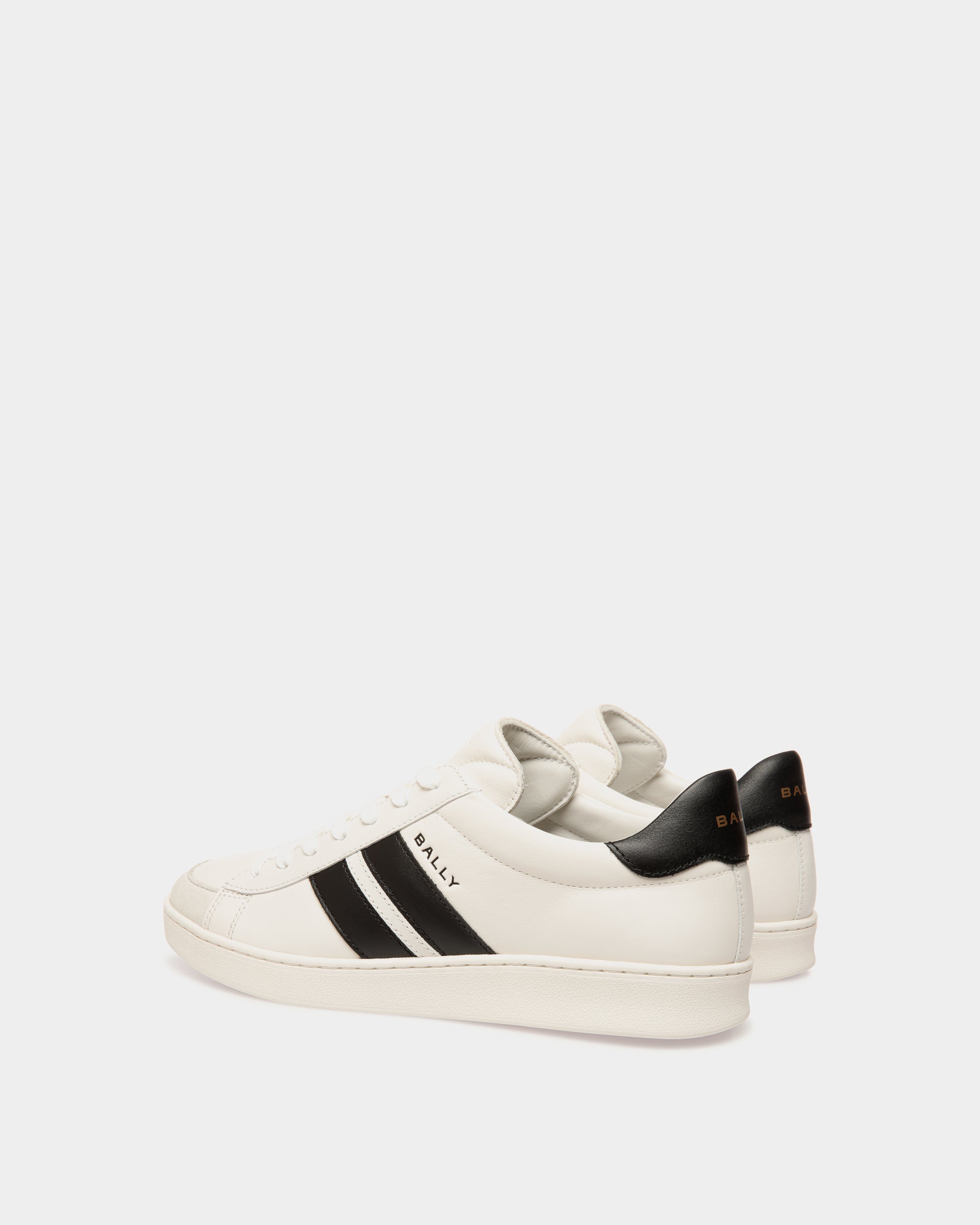 Tennis Sneaker Aus Leder In Weiß Und Schwarz - Herren - Bally - 04
