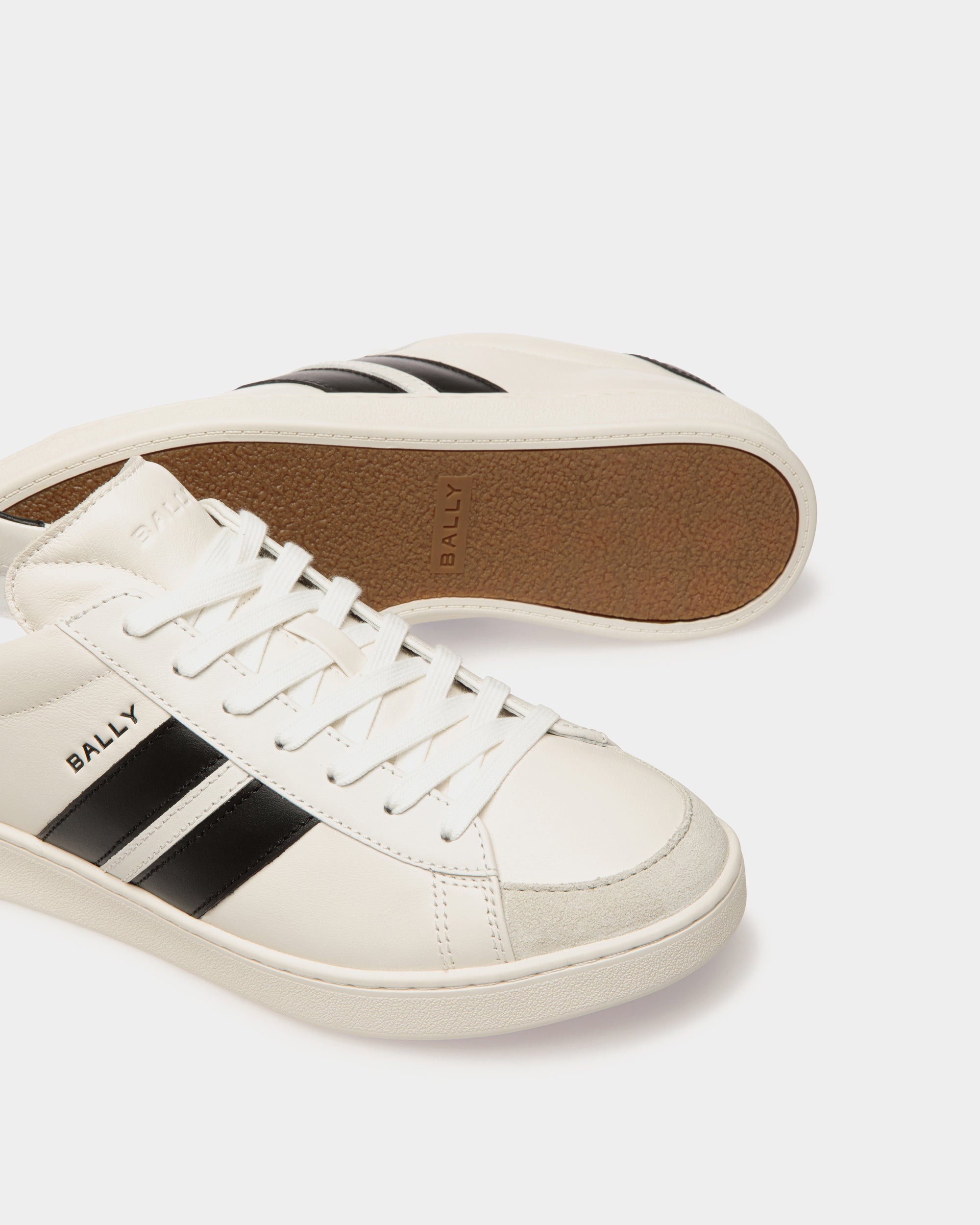 Tennis Sneaker Aus Leder In Weiß Und Schwarz - Herren - Bally - 05