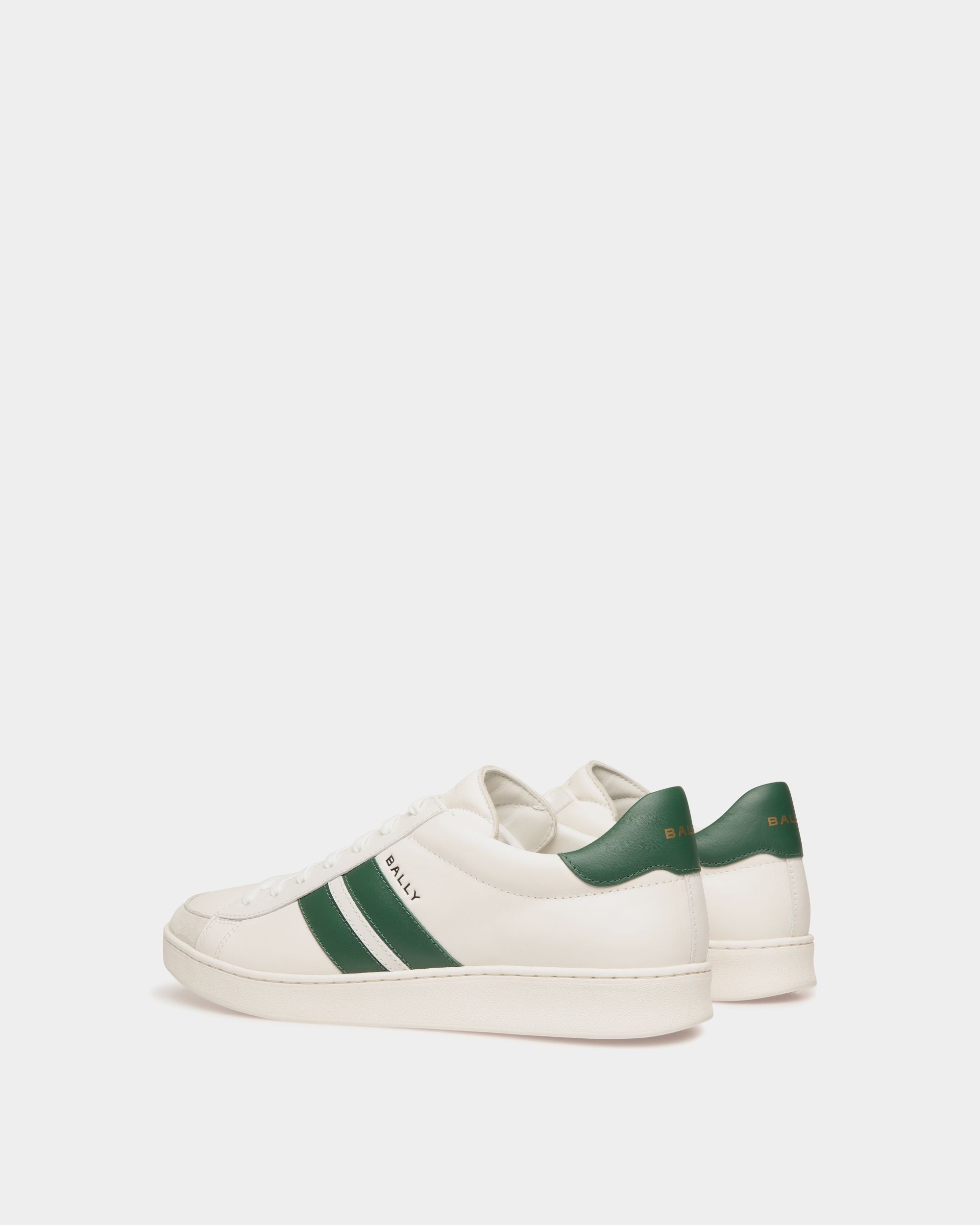 Tennis Sneaker Aus Leder In Weiß Und Grün - Herren - Bally - 03
