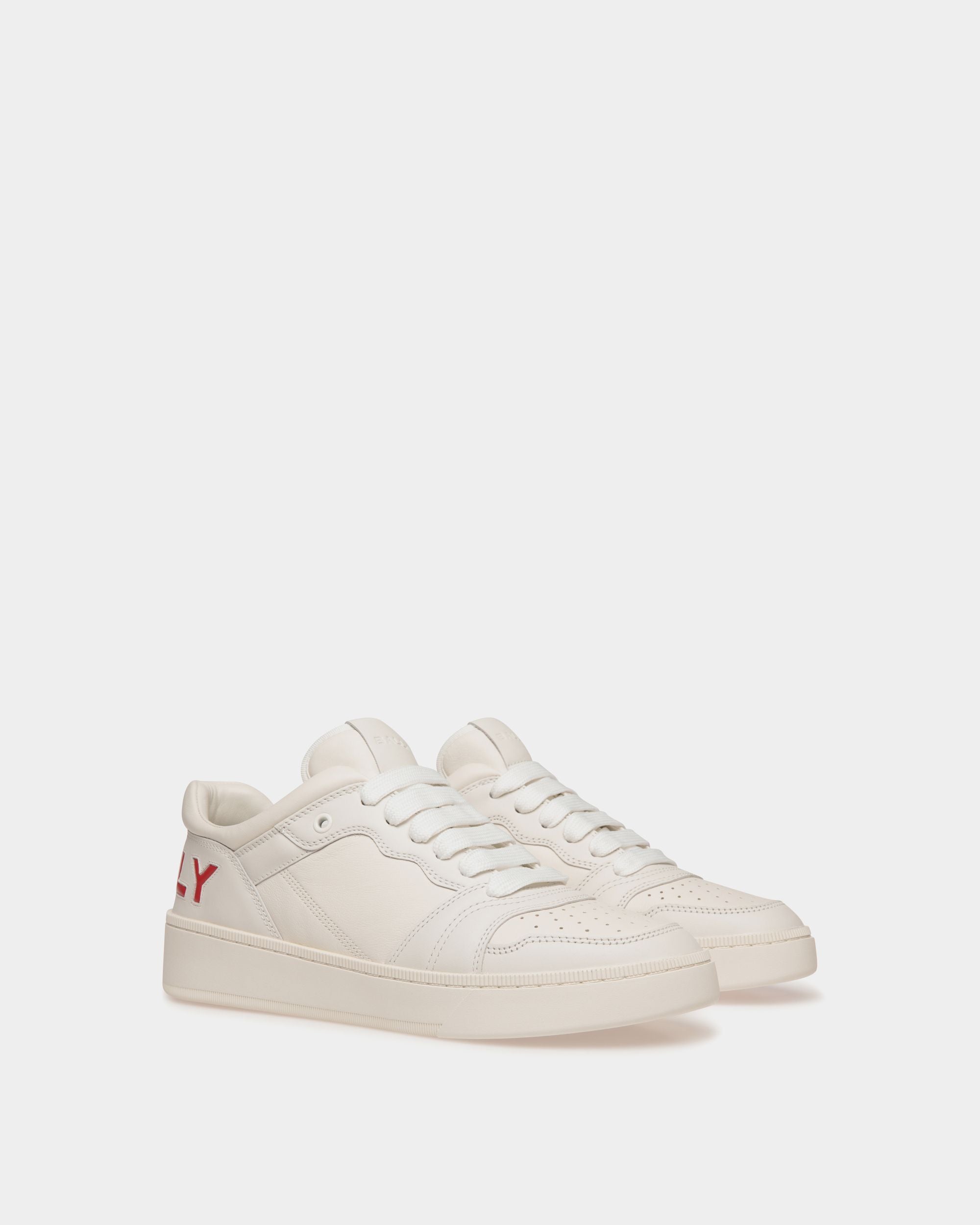 Raise Sneaker Aus Leder In Weiß Und Candy Red - Herren - Bally - 03