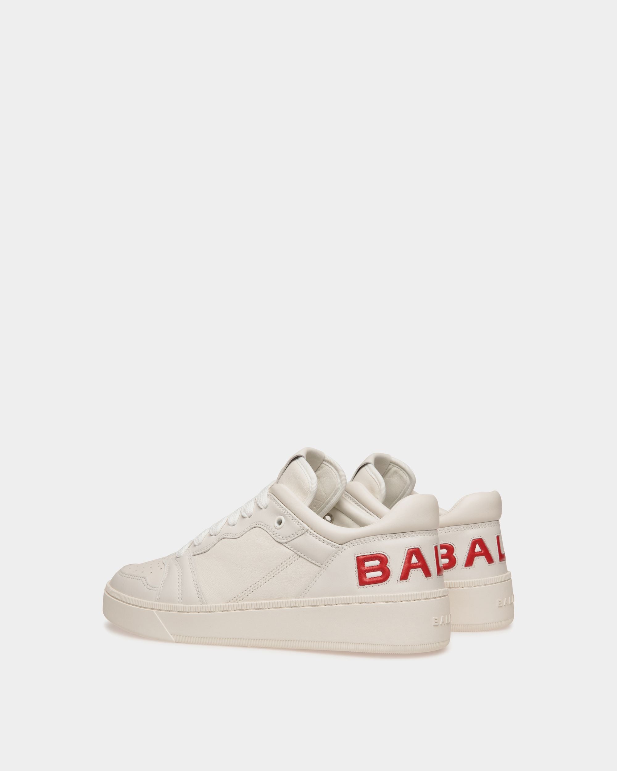 Raise Sneaker Aus Leder In Weiß Und Candy Red - Herren - Bally - 04
