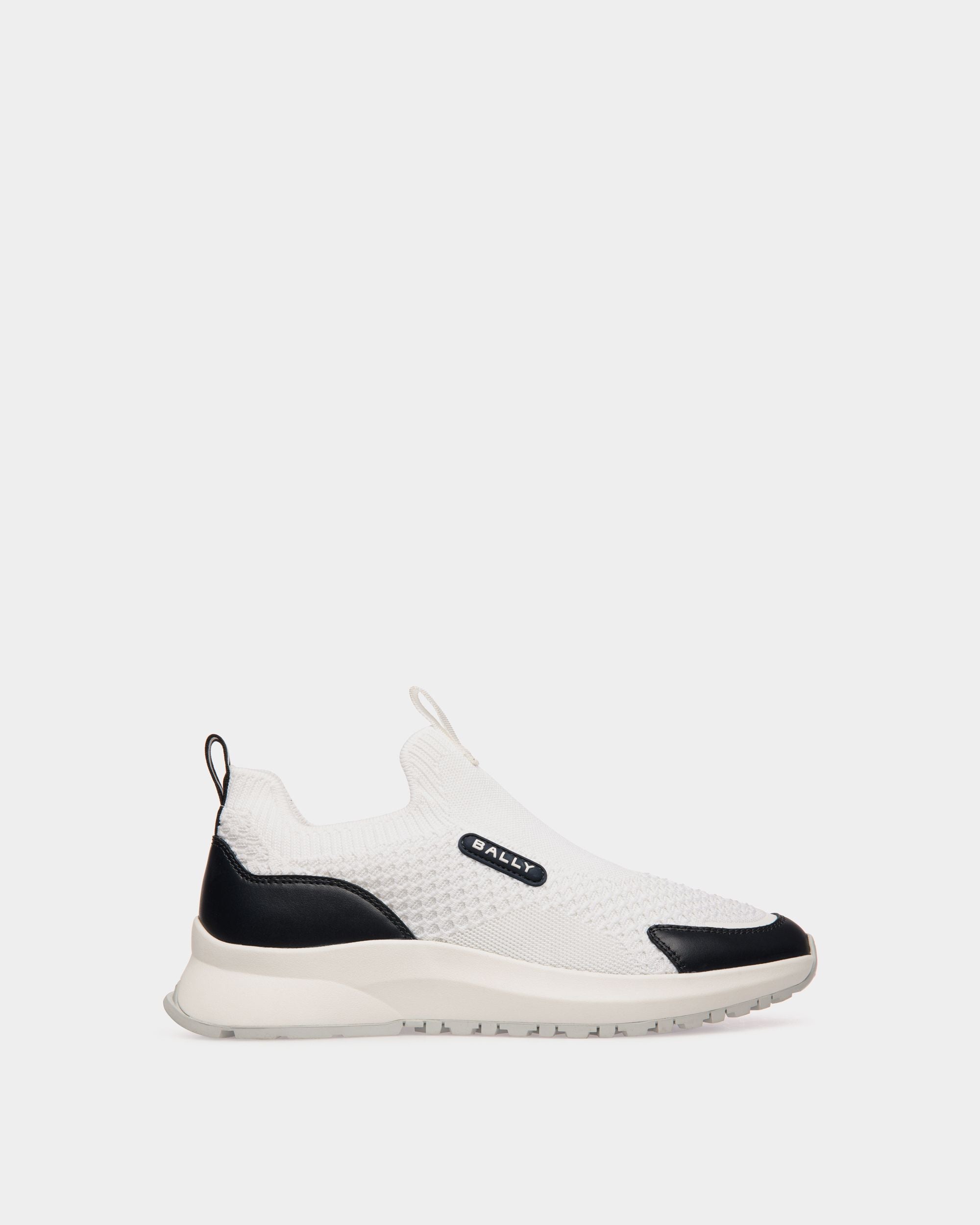520 Sneaker Aus Strickstoff In Weiß Und Marineblau - Herren - Bally - 01