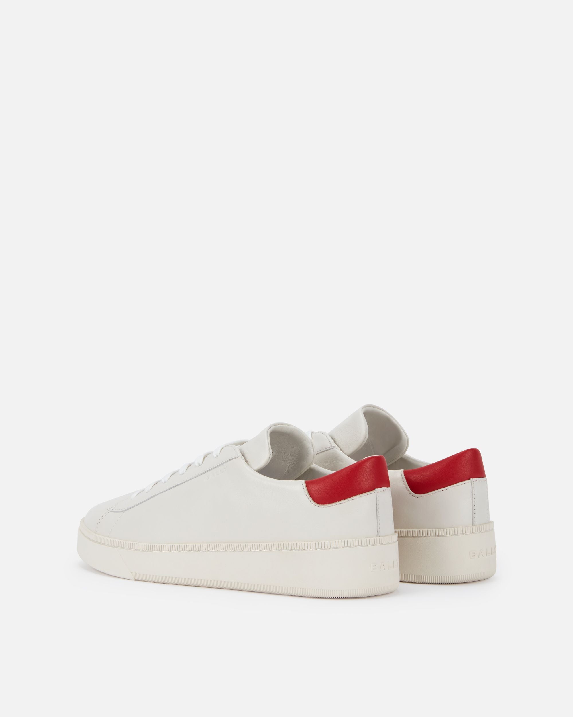 Raise Sneaker Aus Leder In Weiß Und Candy Red - Herren - Bally - 02