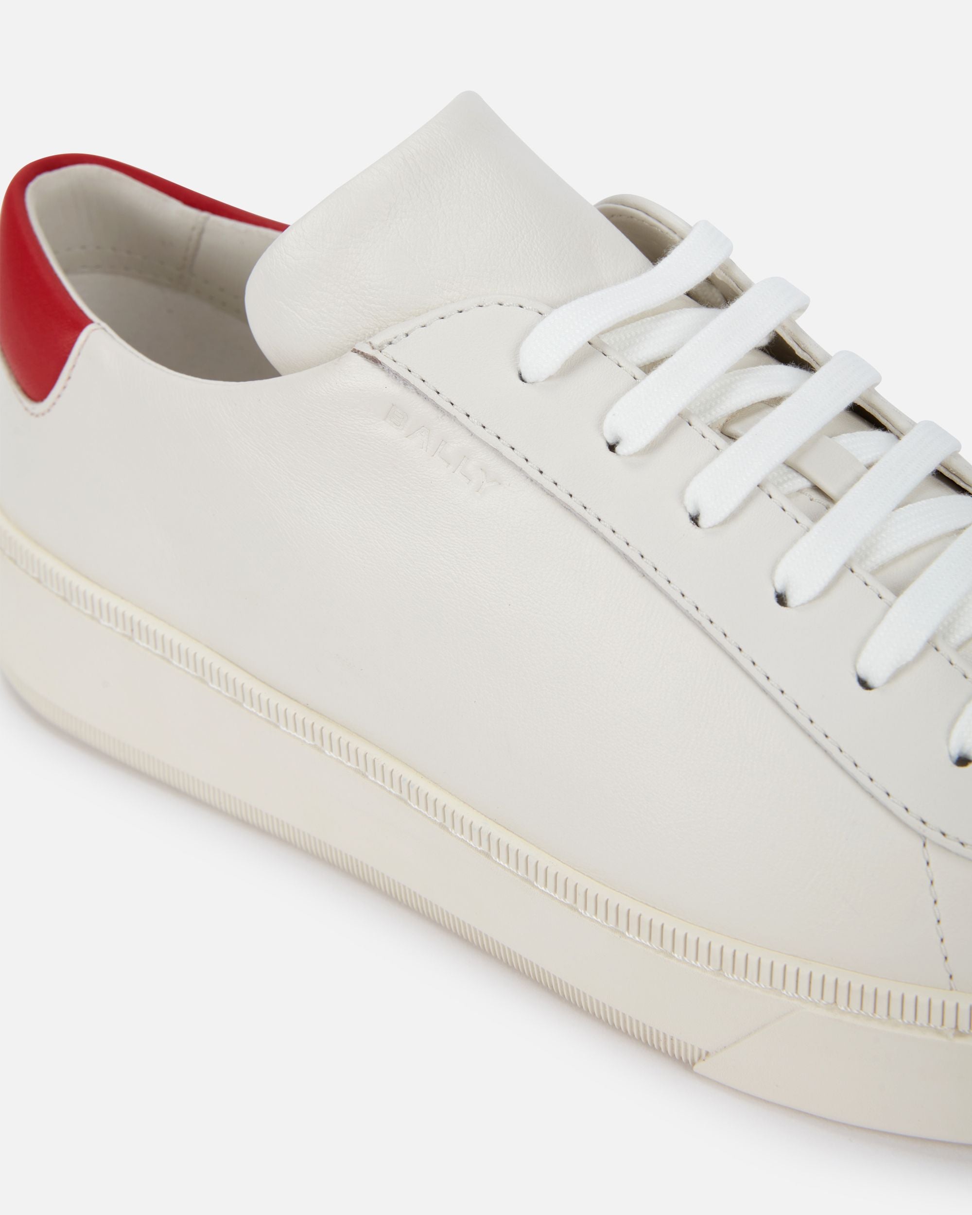 Raise Sneaker Aus Leder In Weiß Und Candy Red - Herren - Bally - 05