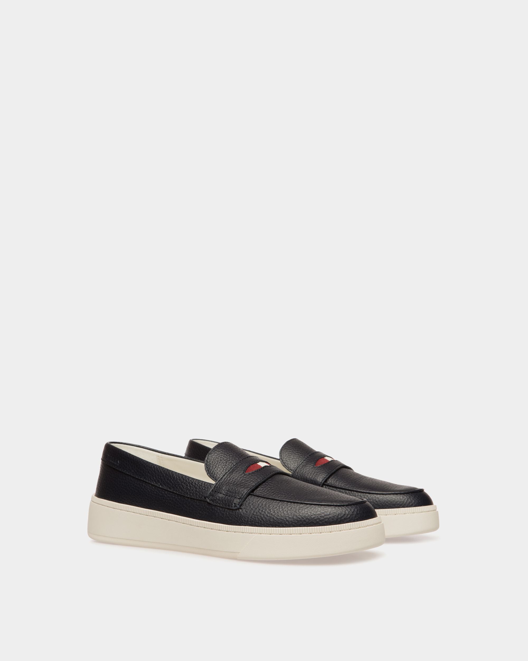 Raise Sneaker Aus Genarbtem Leder In Navy Blue - Herren - Bally - 02