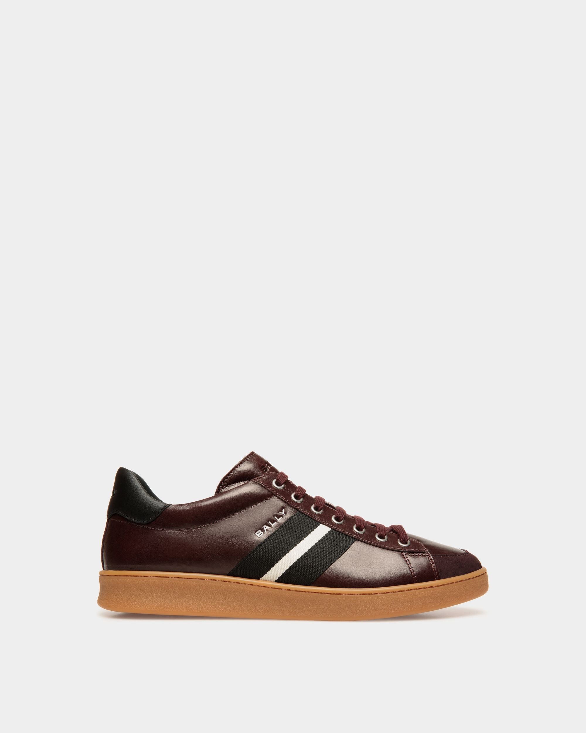 Tennis-Sneaker Aus Leder In Dunklem Burgunderrot - Herren - Bally - 01