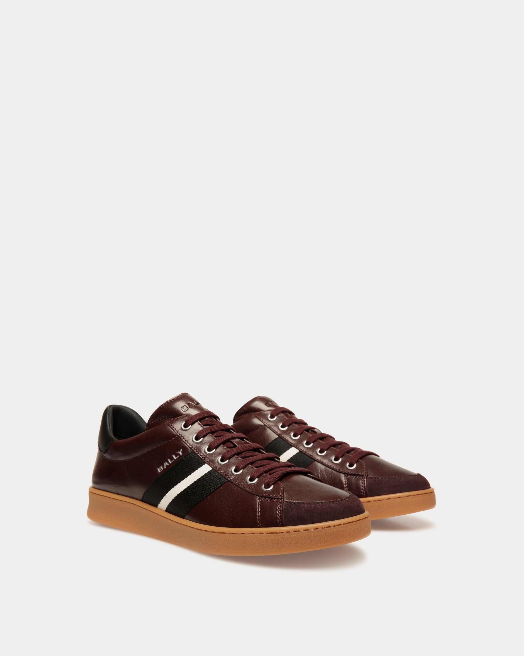 Tennis-Sneaker Aus Leder In Dunklem Burgunderrot - Herren - Bally - 02
