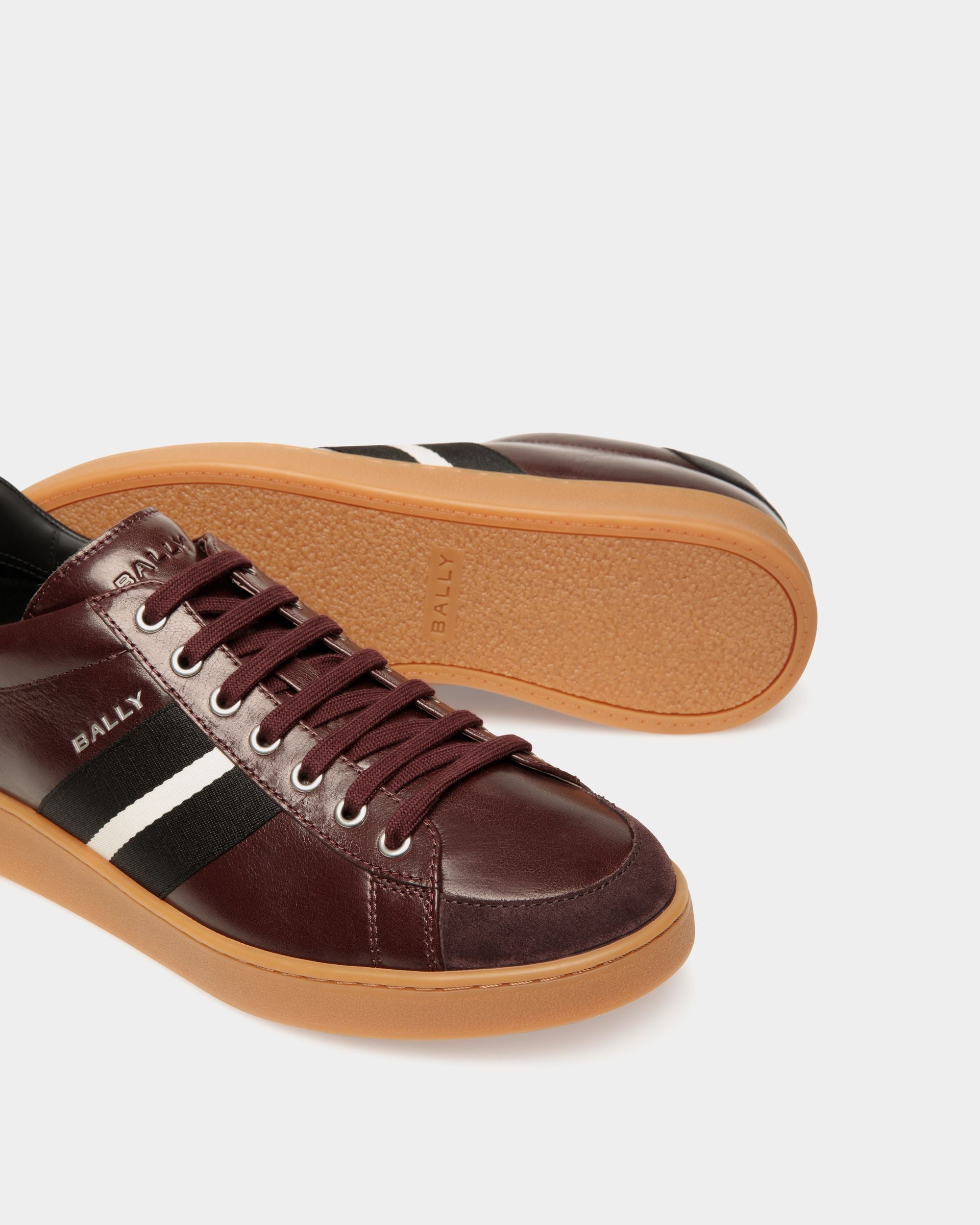 Tennis-Sneaker Aus Leder In Dunklem Burgunderrot - Herren - Bally - 04