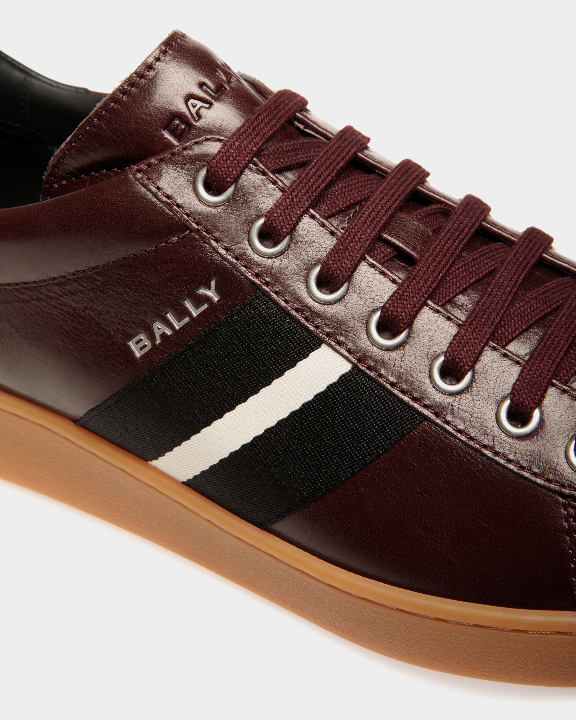 Tennis-Sneaker Aus Leder In Dunklem Burgunderrot - Herren - Bally - 05