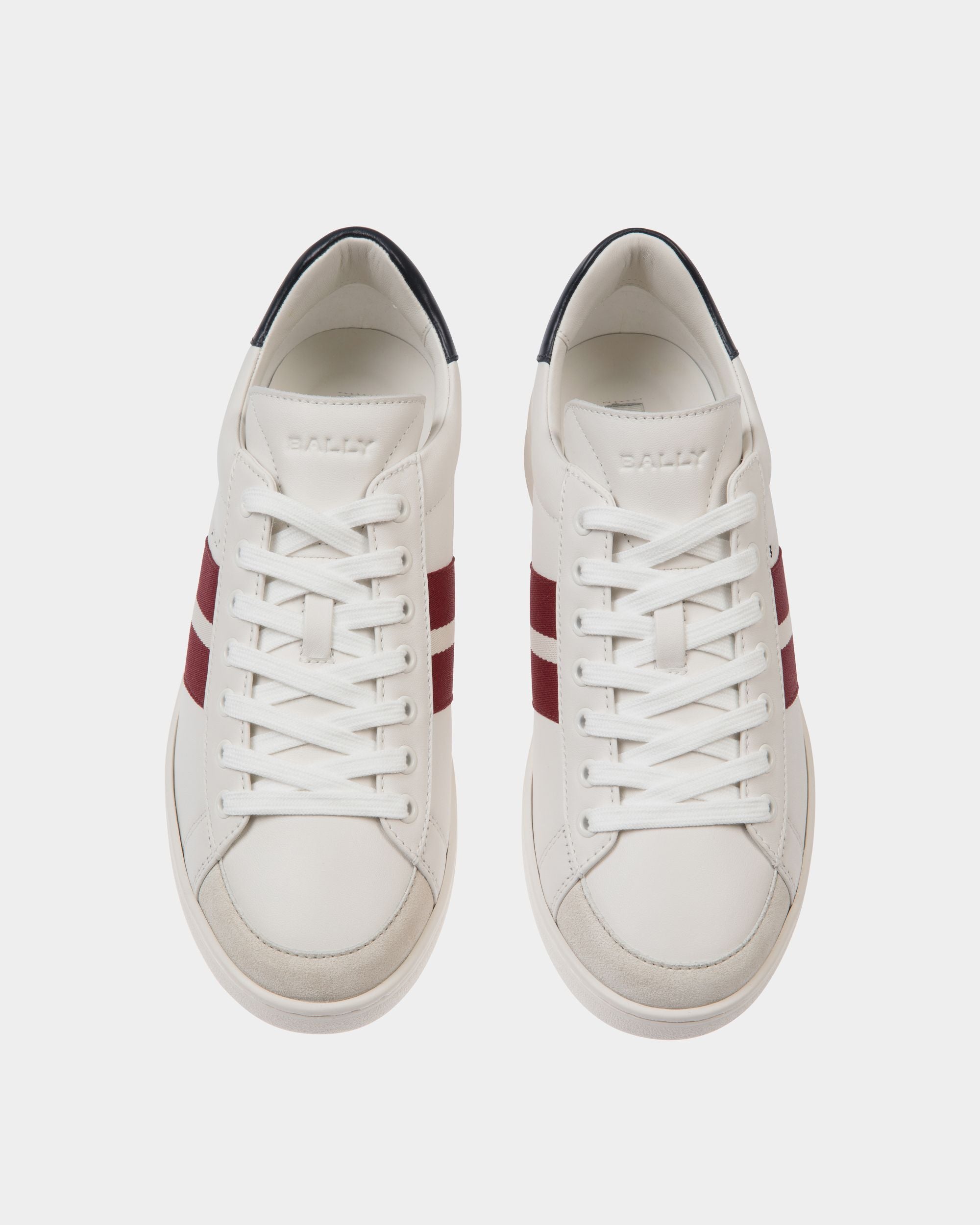 Sneakers Tennis Aus Leder In Weiß Und Navy Blue - Herren - Bally - 03