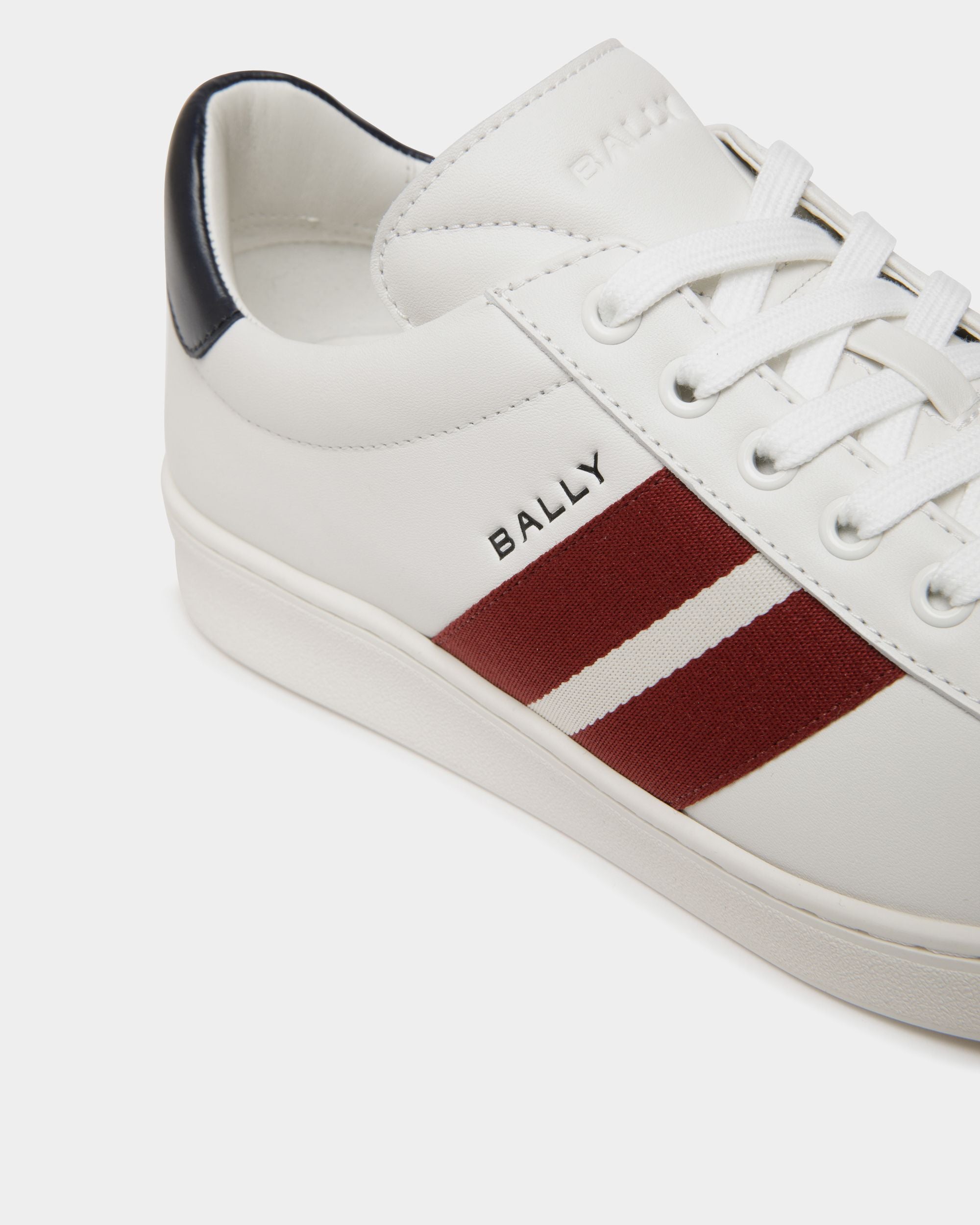 Sneakers Tennis Aus Leder In Weiß Und Navy Blue - Herren - Bally - 04
