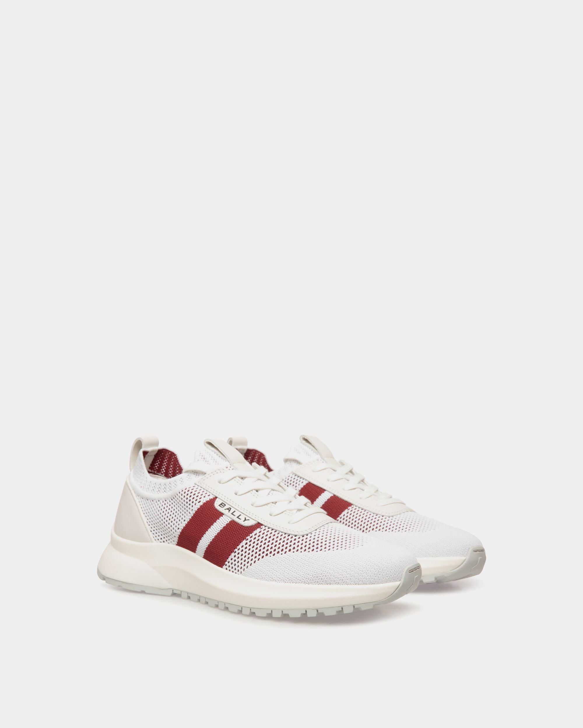 Outline Sneaker Aus Strickgewebe In Weiß - Herren - Bally - 03
