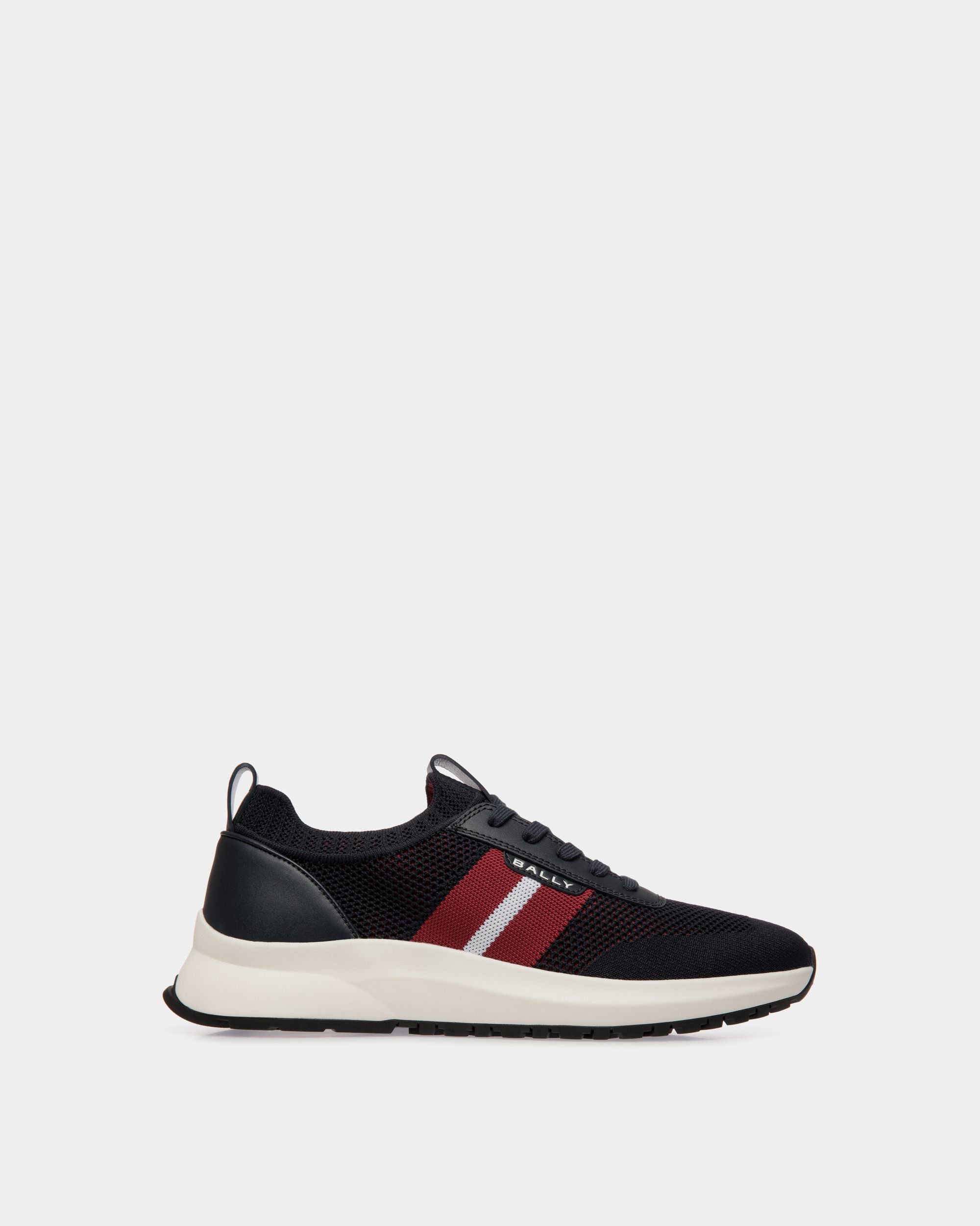 Outline Sneaker Aus Strickgewebe In Navy Blue - Herren - Bally - 01
