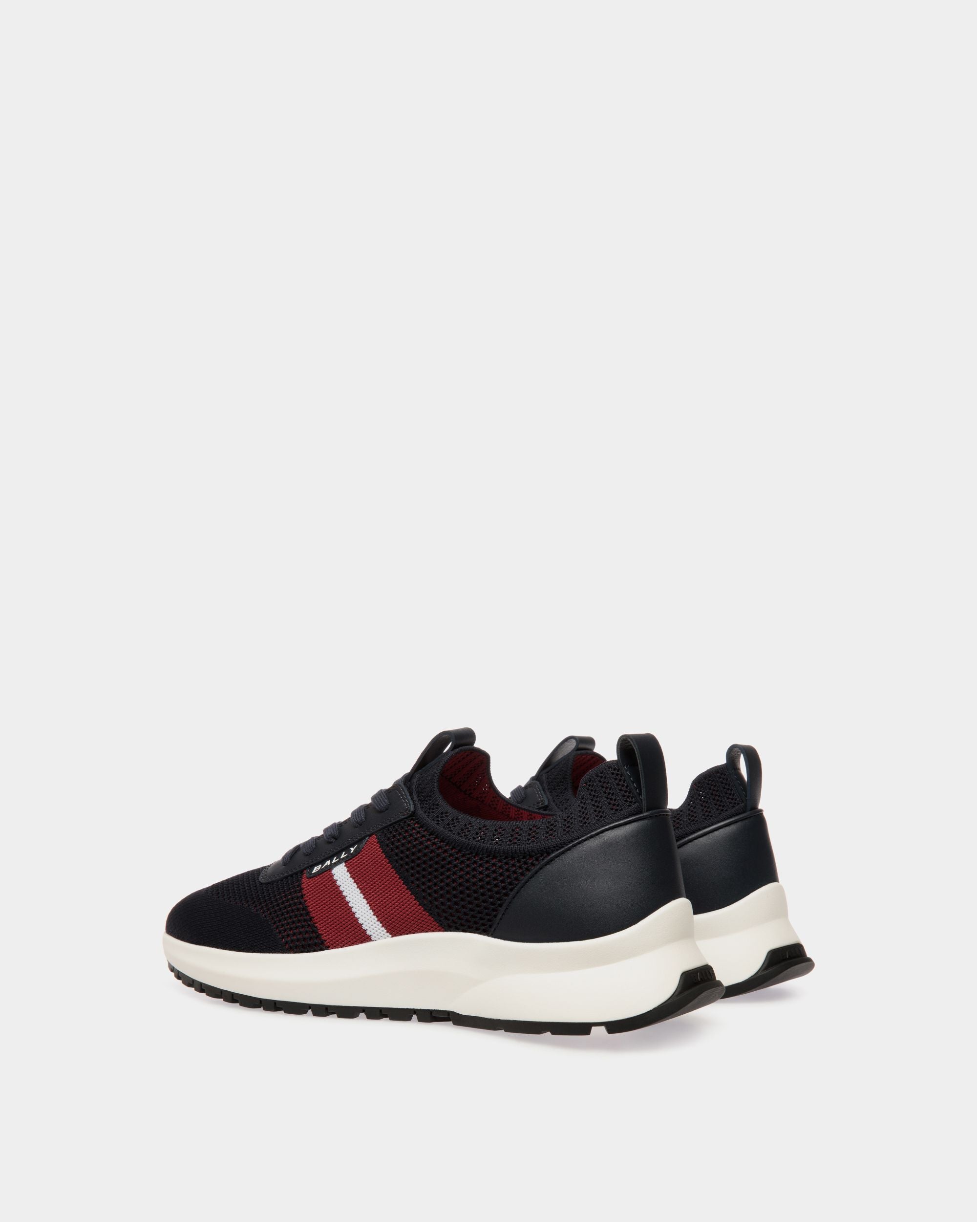 Outline Sneaker Aus Strickgewebe In Navy Blue - Herren - Bally - 04