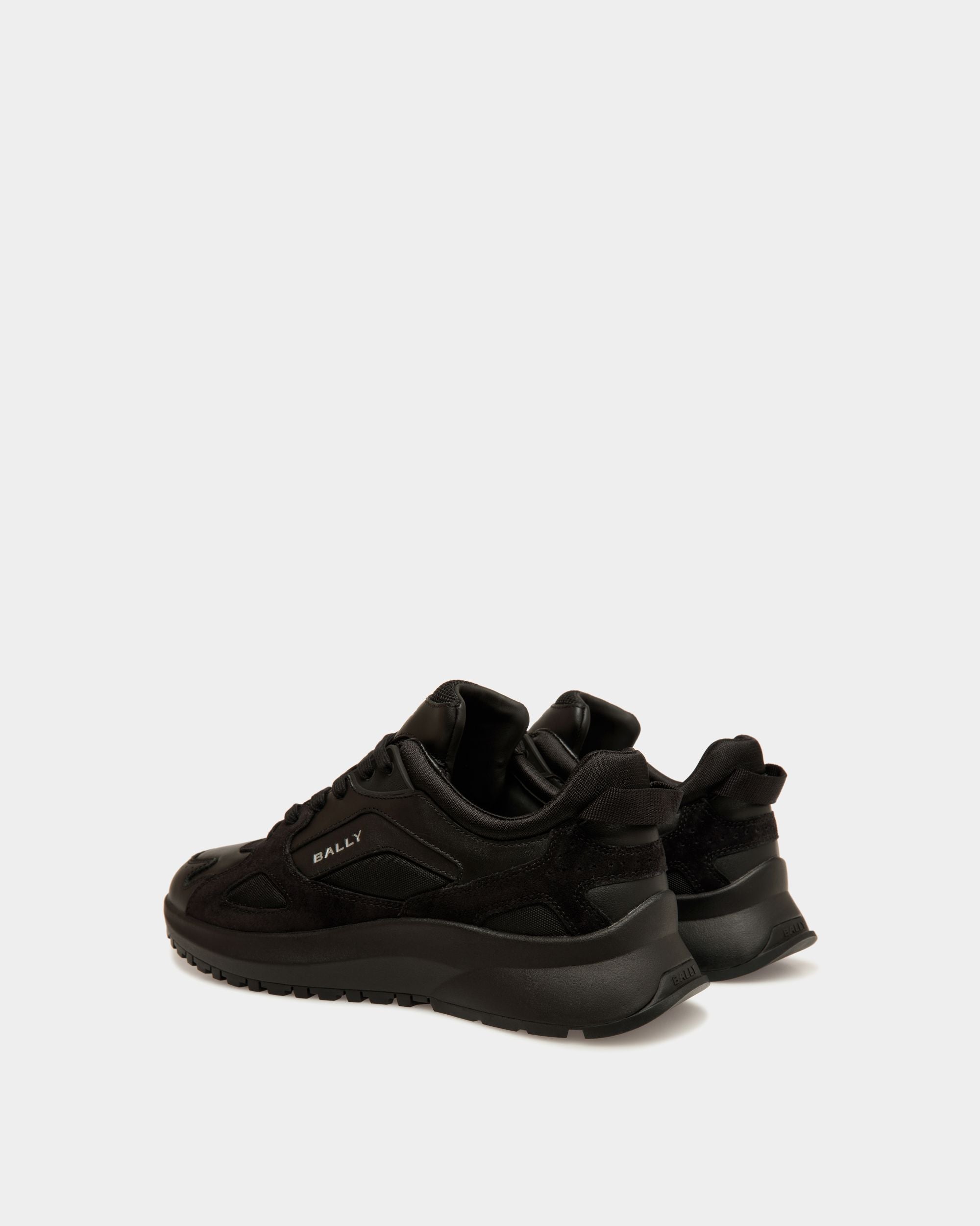 Outline Sneaker Aus Schwarzem Leder Und Nylon - Herren - Bally - 01