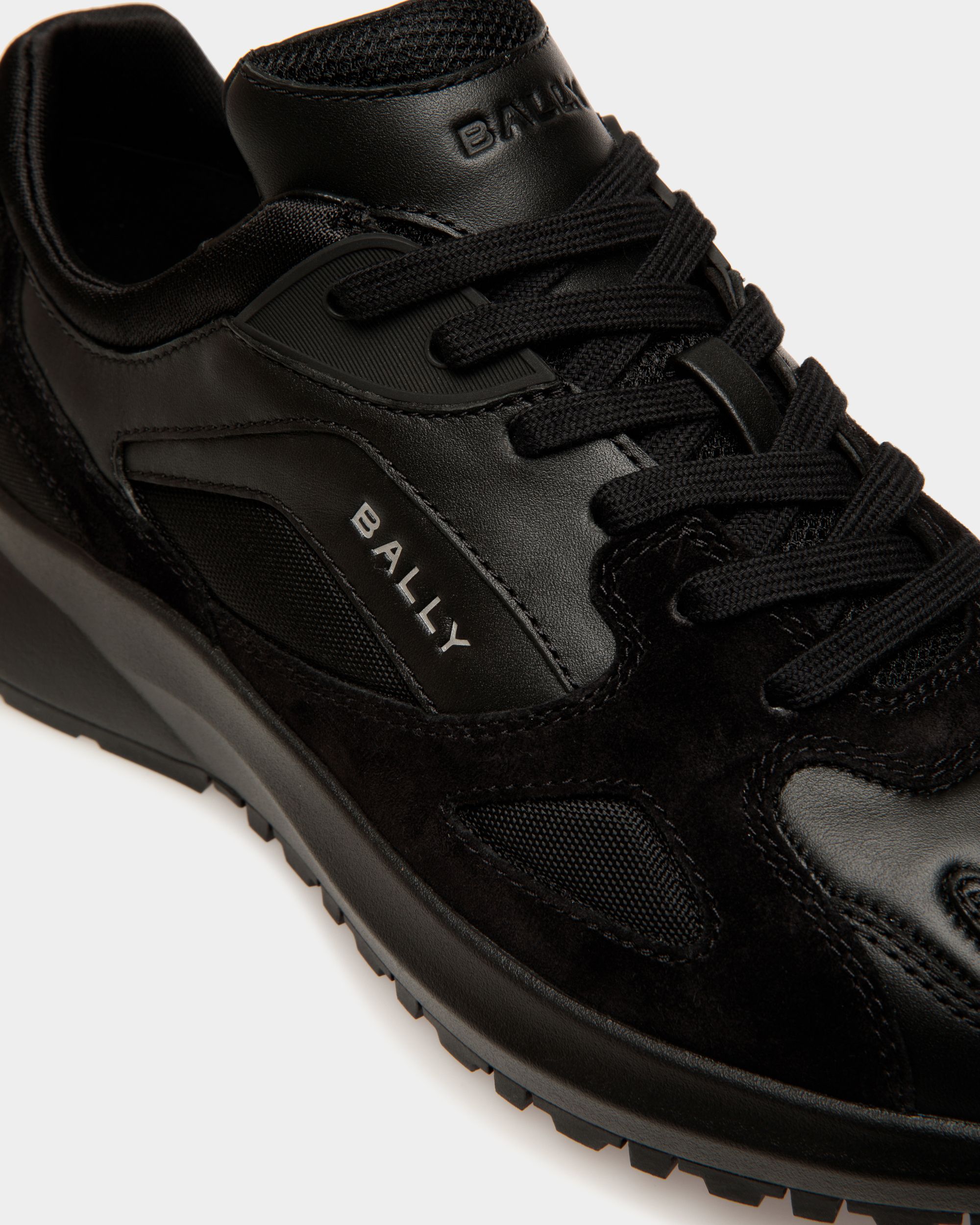 Outline Sneaker Aus Schwarzem Leder Und Nylon - Herren - Bally - 03