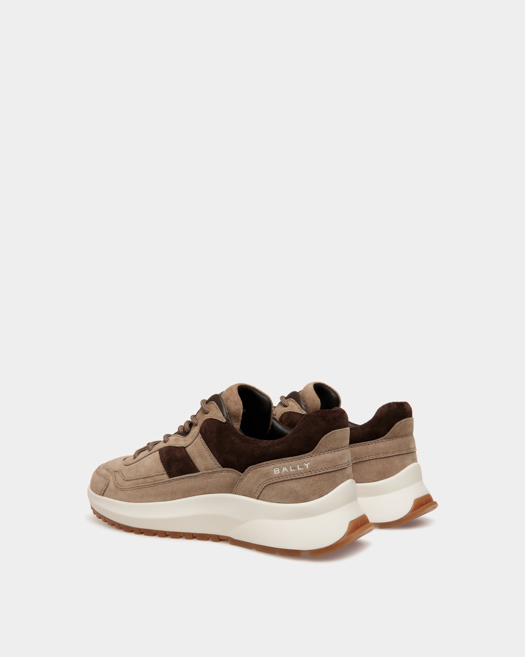 Outline Sneaker Aus Veloursleder In Taupe Und Ebenholzschwarz - Herren - Bally - 04