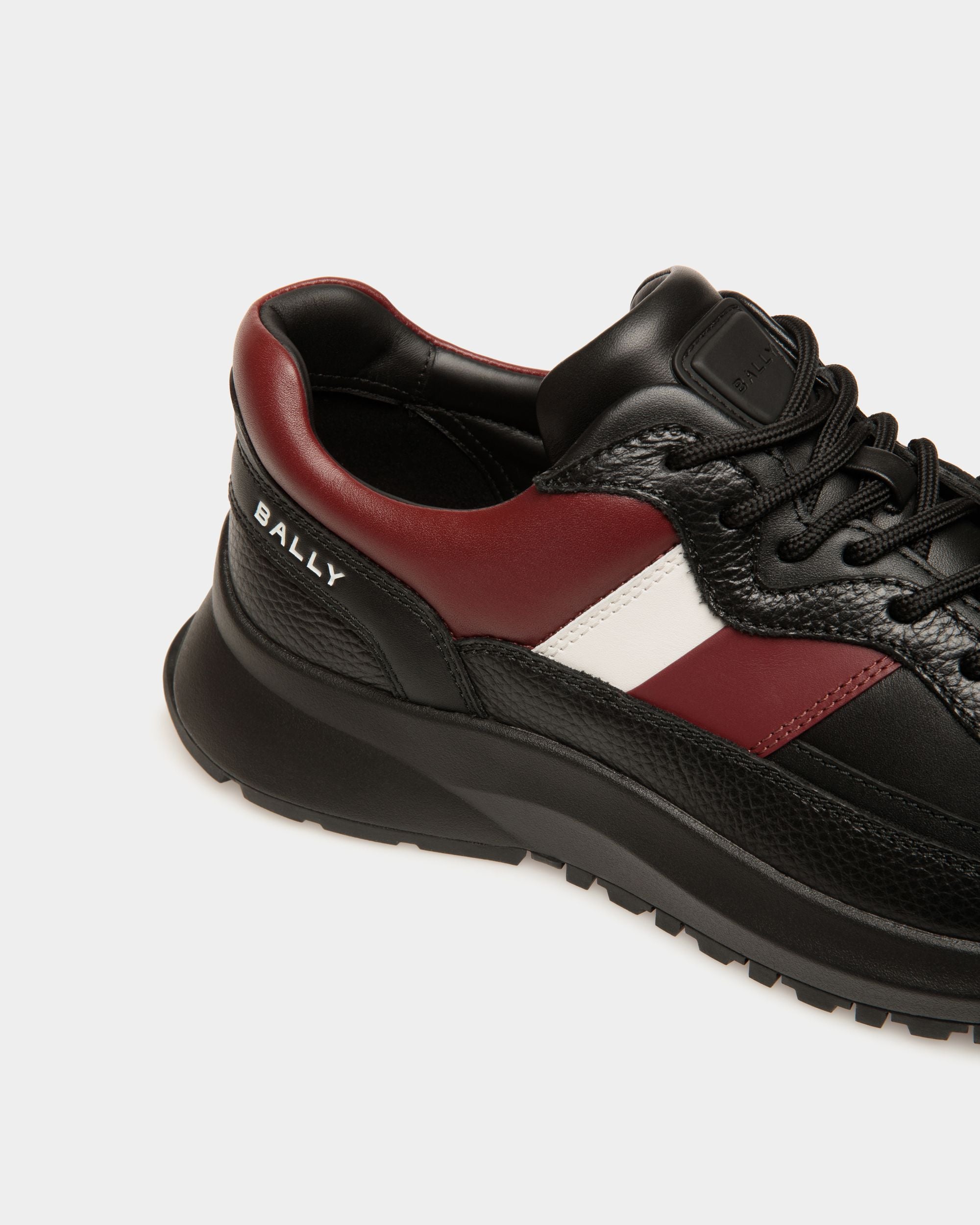 Sneaker Aus Leder In Schwarz Und Heritage Red - Herren - Bally - 05