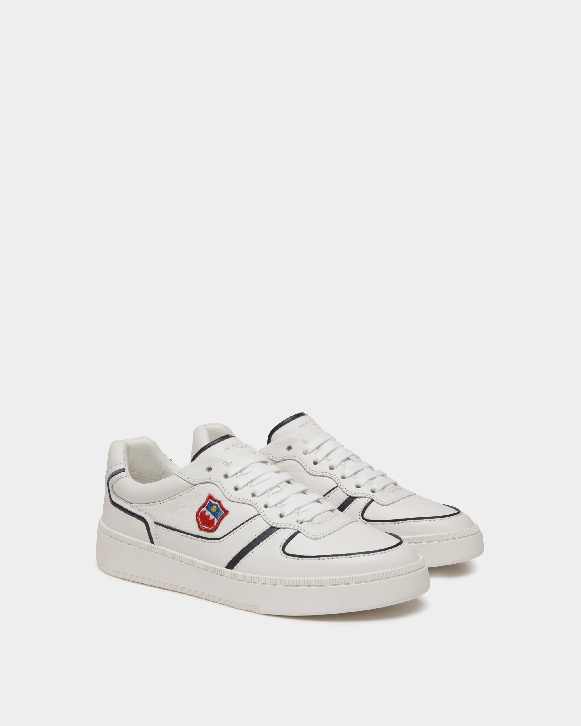 Raise Sneaker Aus Leder In Weiß Und Navy Blue - Herren - Bally - 03