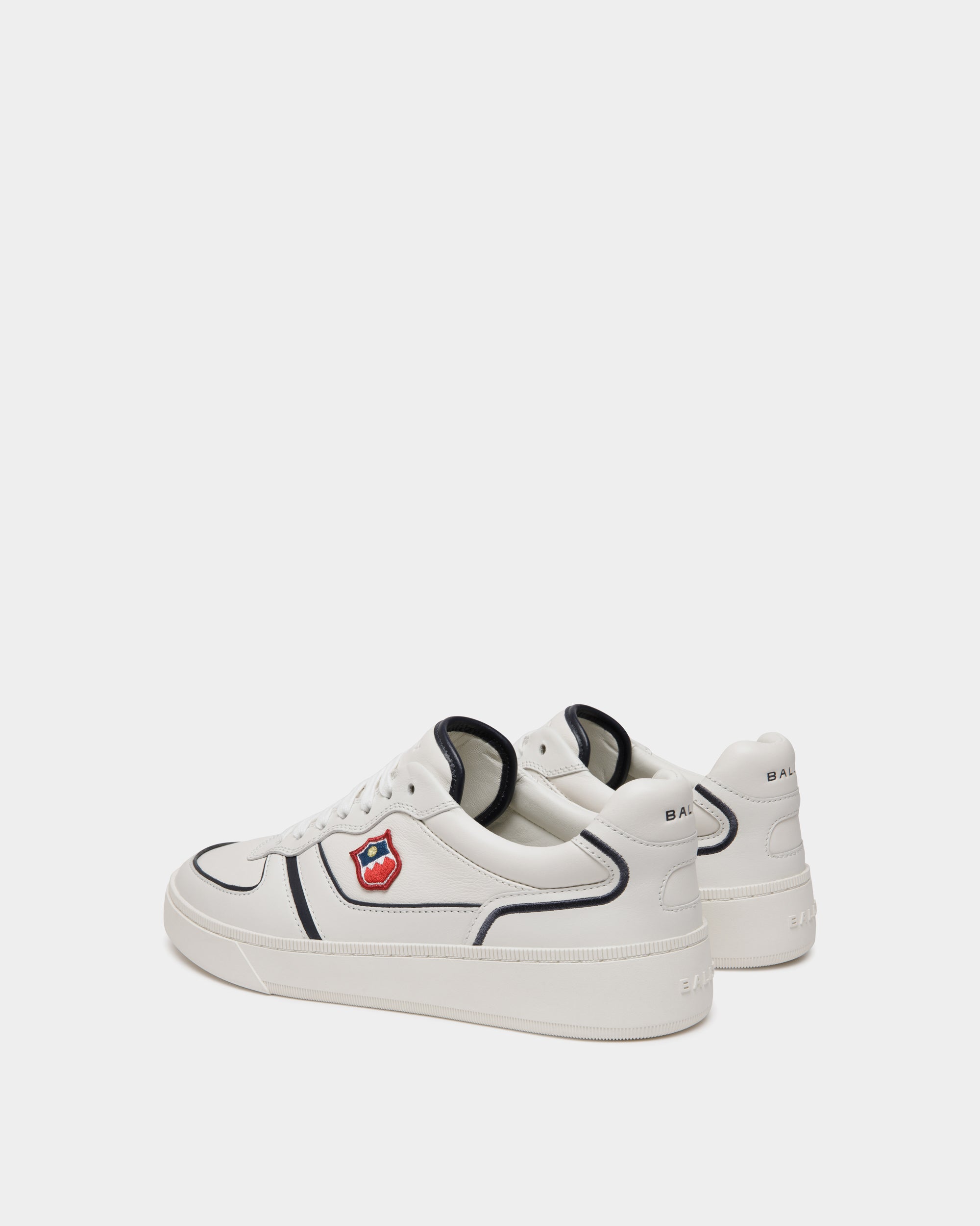Raise Sneaker Aus Leder In Weiß Und Navy Blue - Herren - Bally - 04
