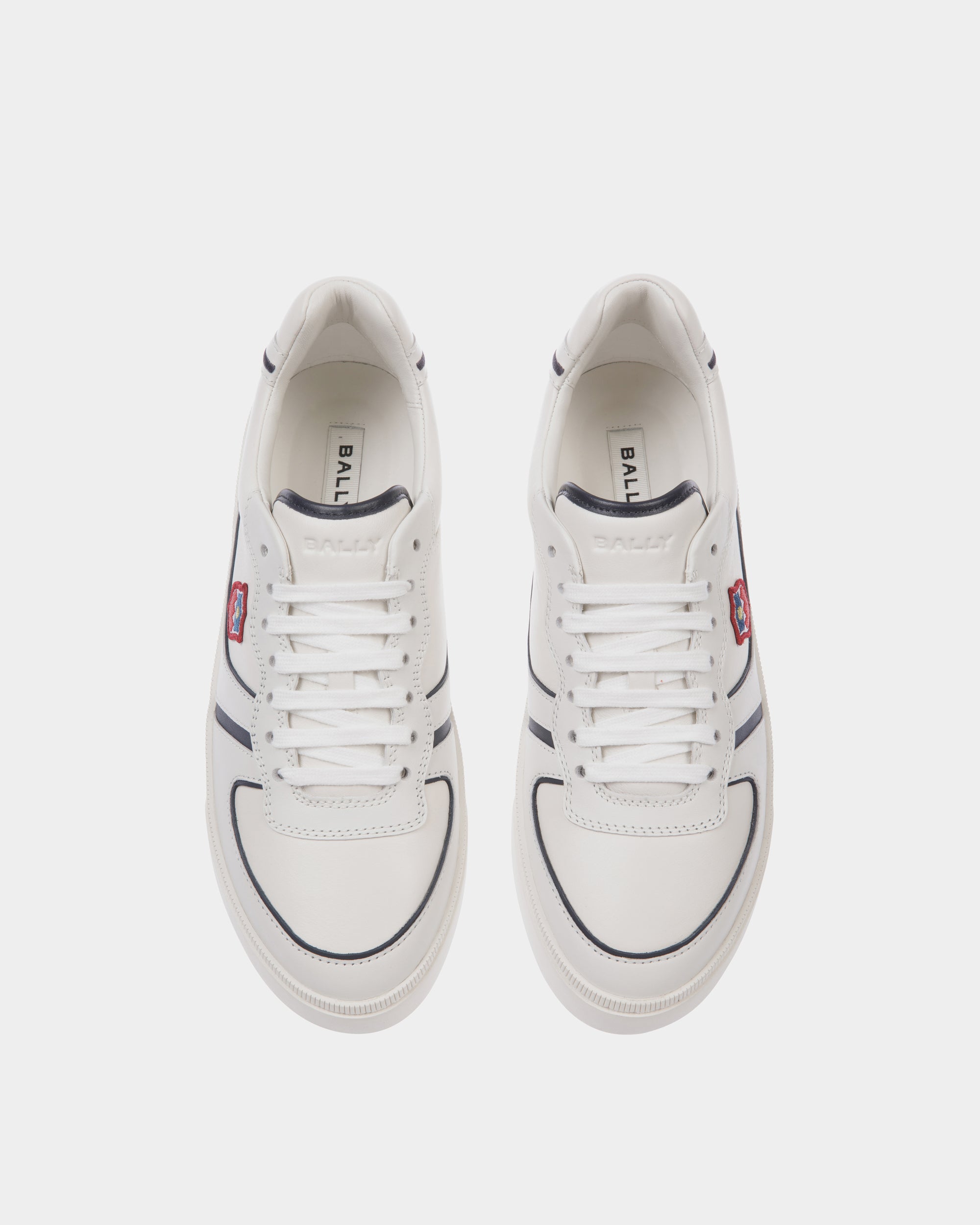 Raise Sneaker Aus Leder In Weiß Und Navy Blue - Herren - Bally - 05