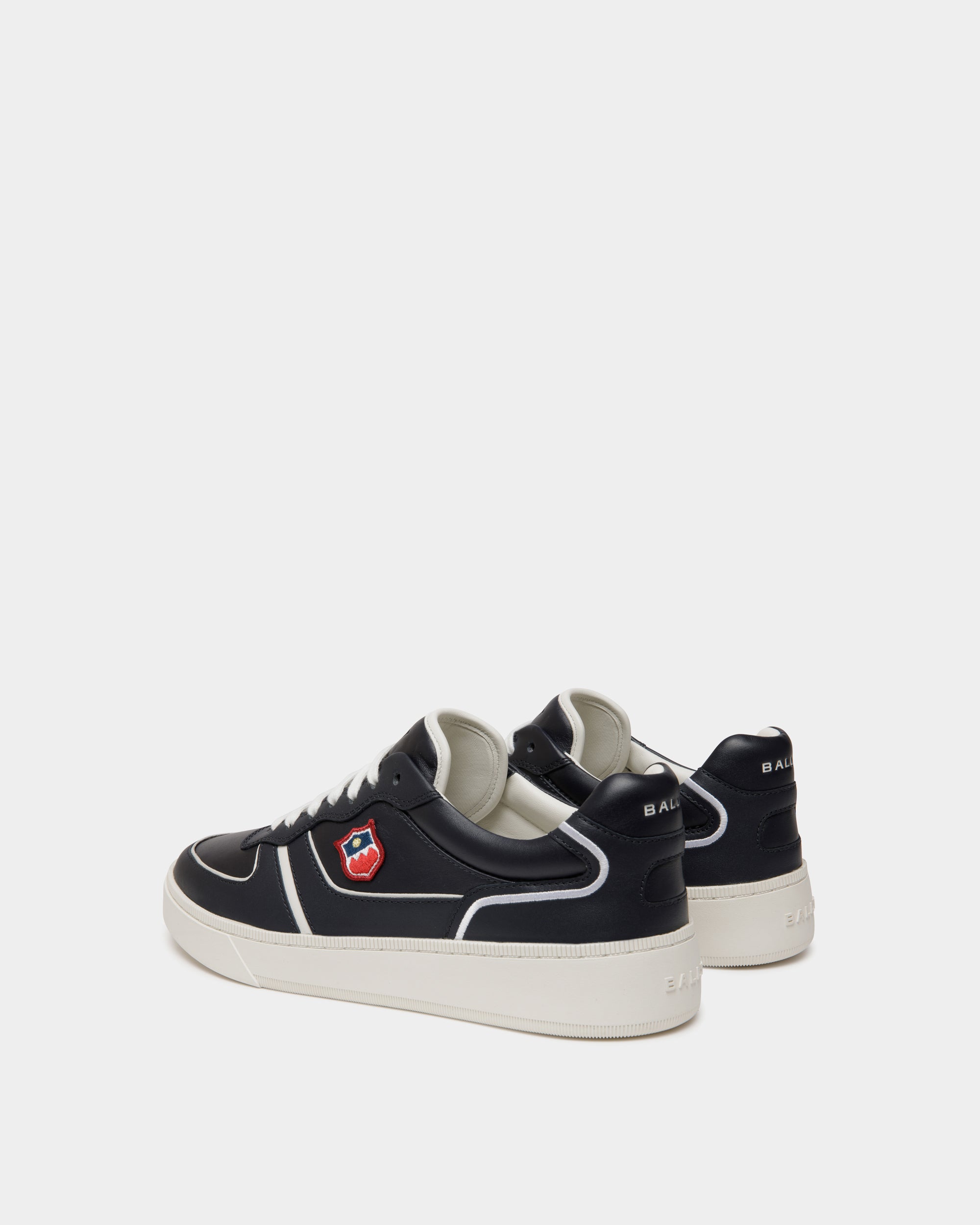Raise Sneaker Aus Leder In Navy Blue Und Weiß - Herren - Bally - 04