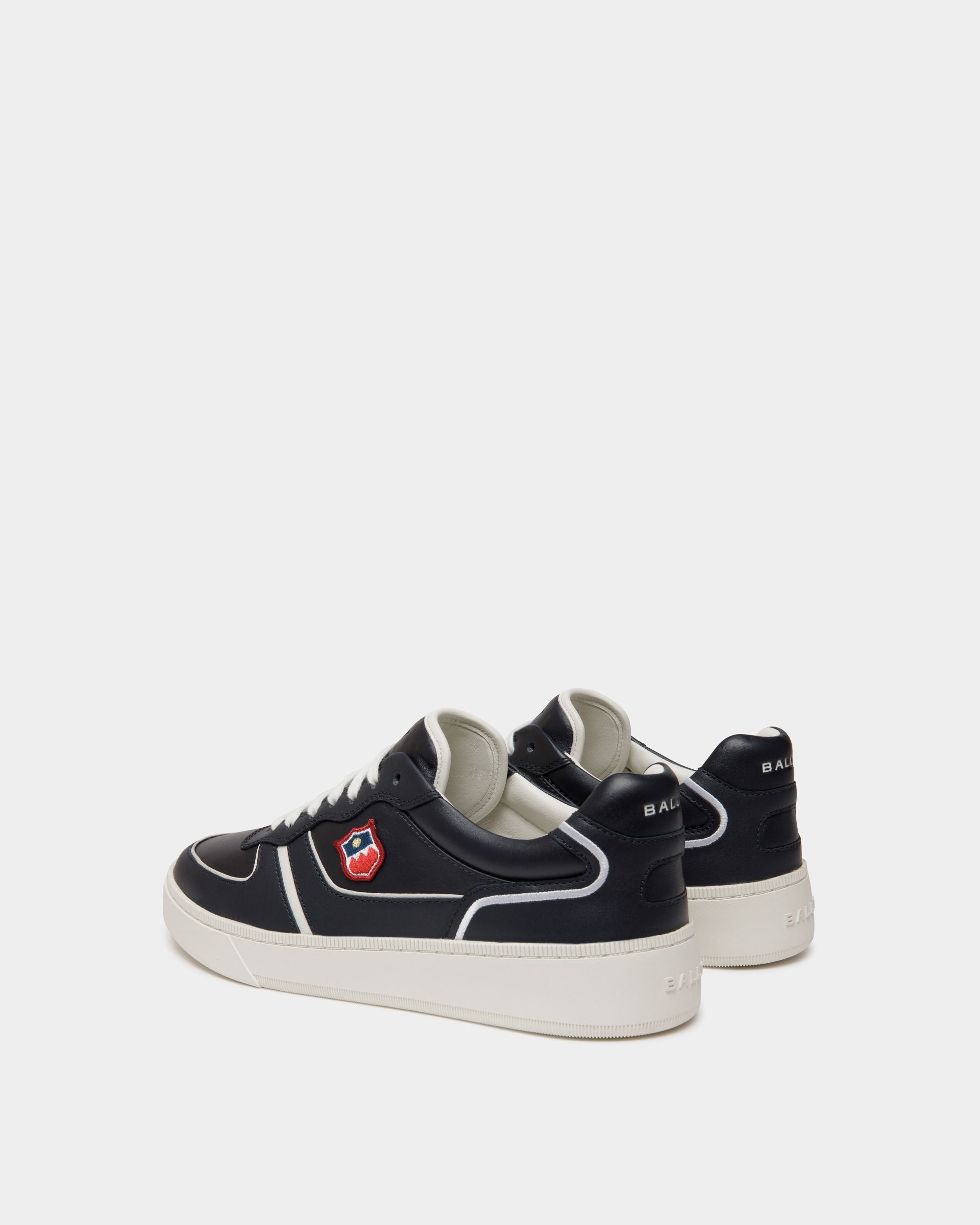 Raise Sneaker Aus Leder In Navy Blue Und Weiß - Herren - Bally - 01