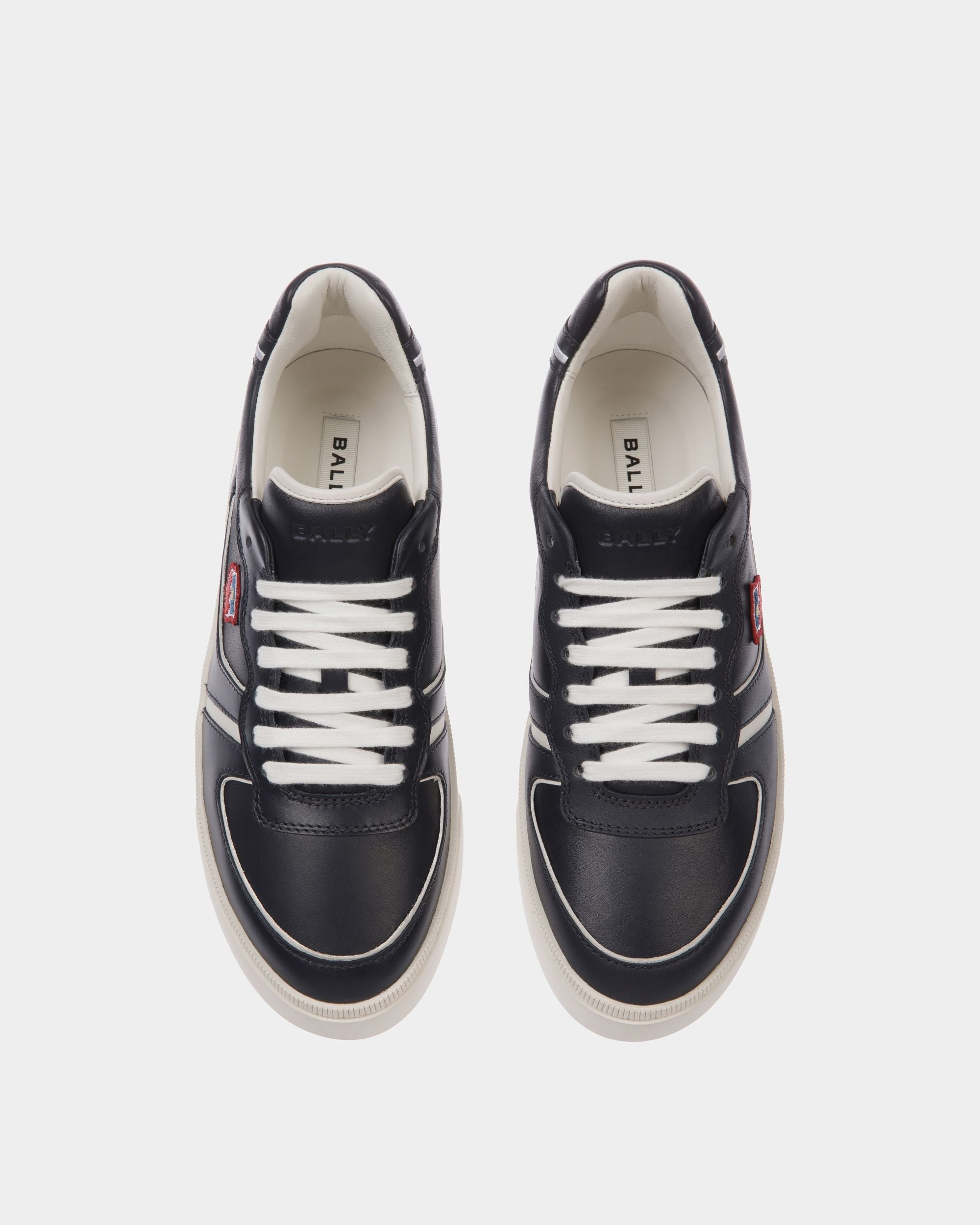 Raise Sneaker Aus Leder In Navy Blue Und Weiß - Herren - Bally - 02
