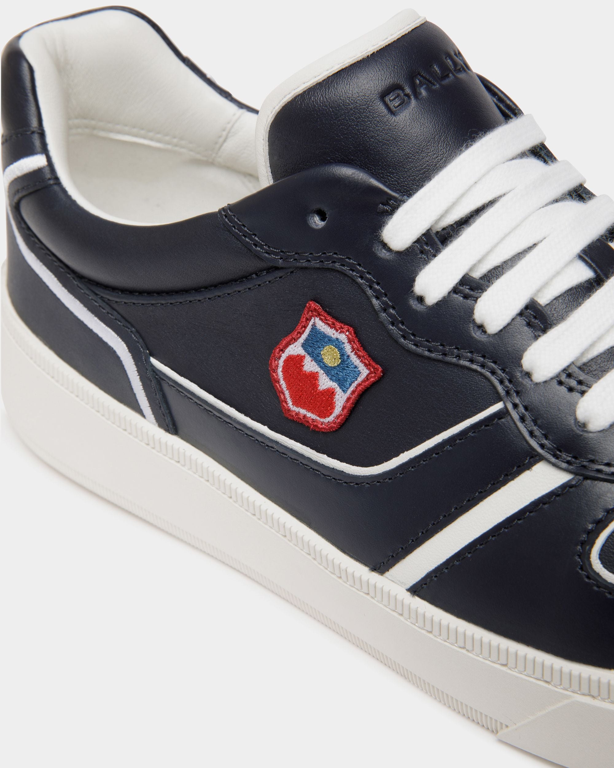Raise Sneaker Aus Leder In Navy Blue Und Weiß - Herren - Bally - 03