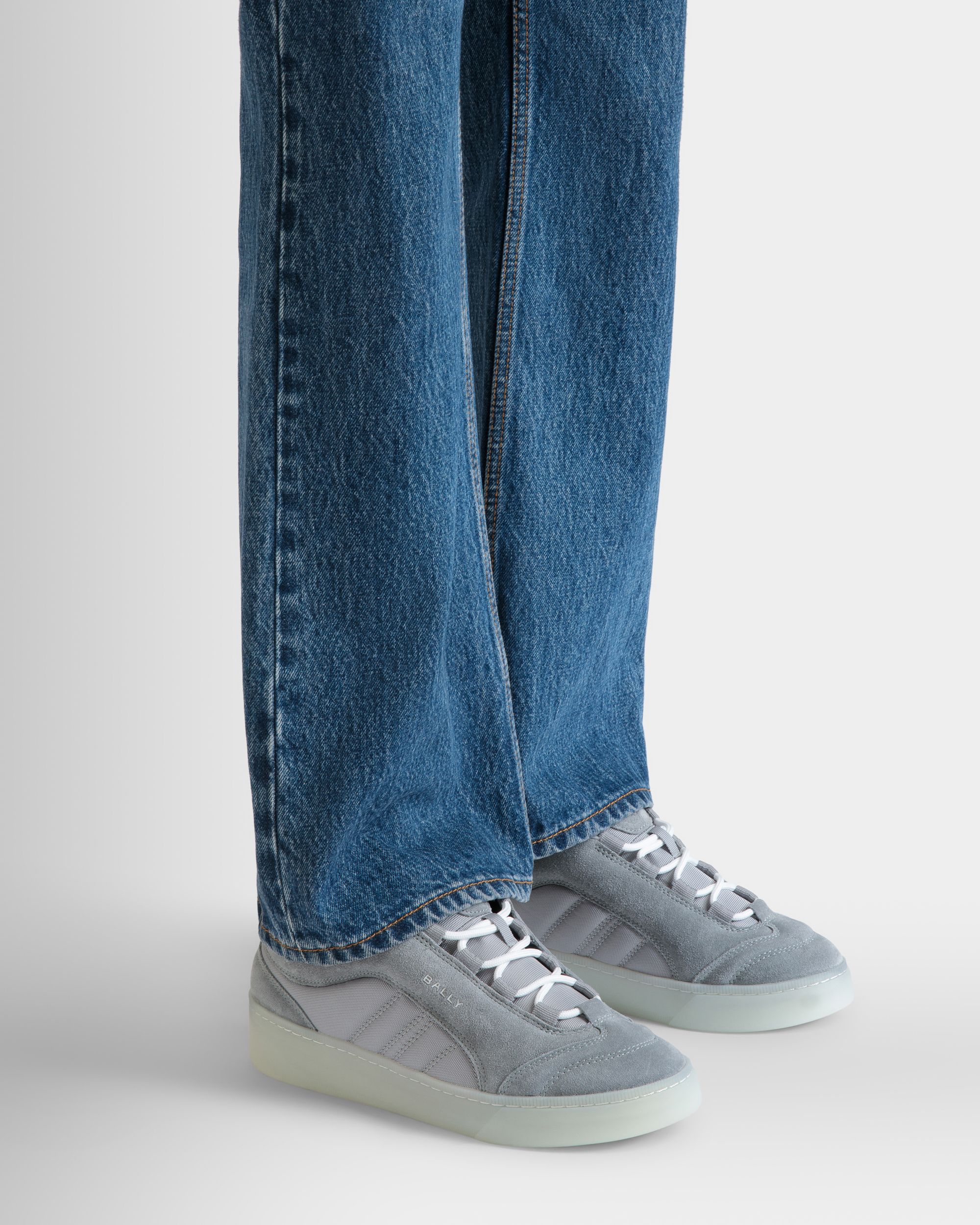 Raise Sneakers Aus Veloursleder Und Nylon In Hellgrau - Herren - Bally - 02