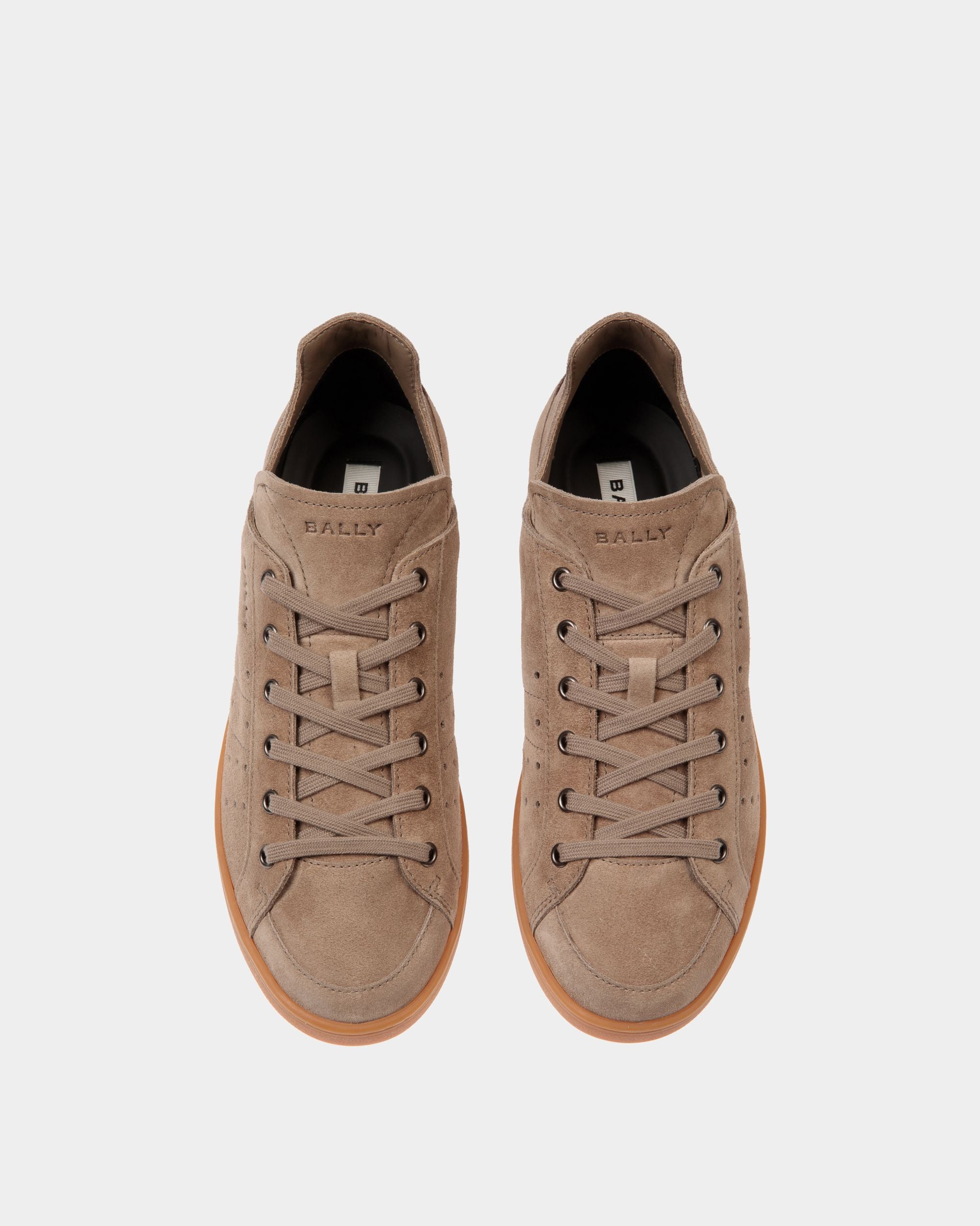 Tennis Sneakers Aus Veloursleder In Taupe Und Tiefem Burgunderrot - Herren - Bally - 05