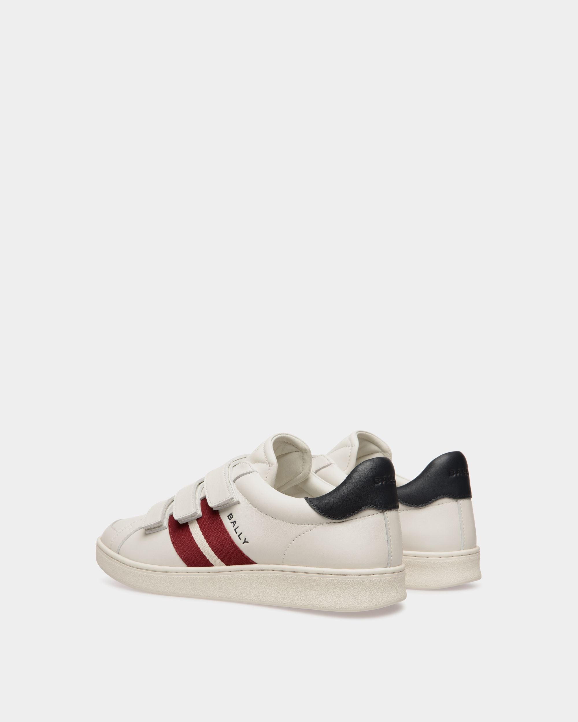 Sneakers Tennis Aus Leder In Weiß Und Navy Blue - Herren - Bally - 04