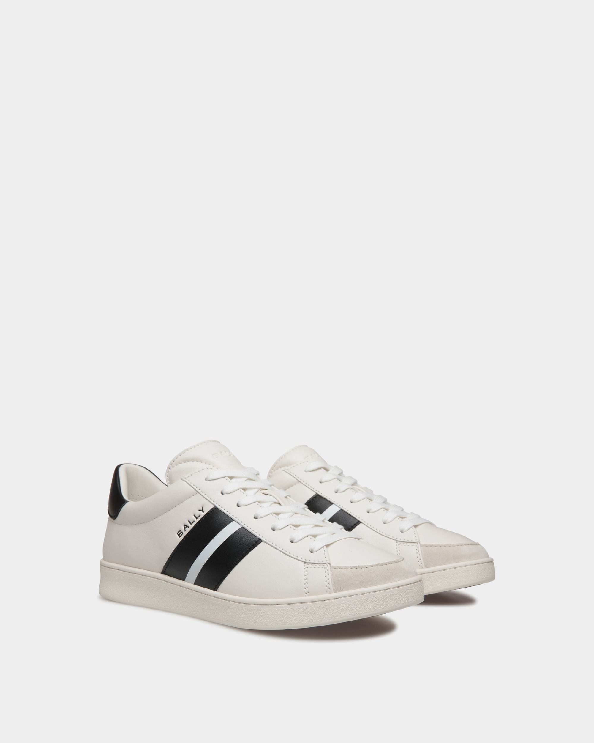 Tennis Sneaker Aus Leder In Weiß Und Schwarz - Herren - Bally - 02